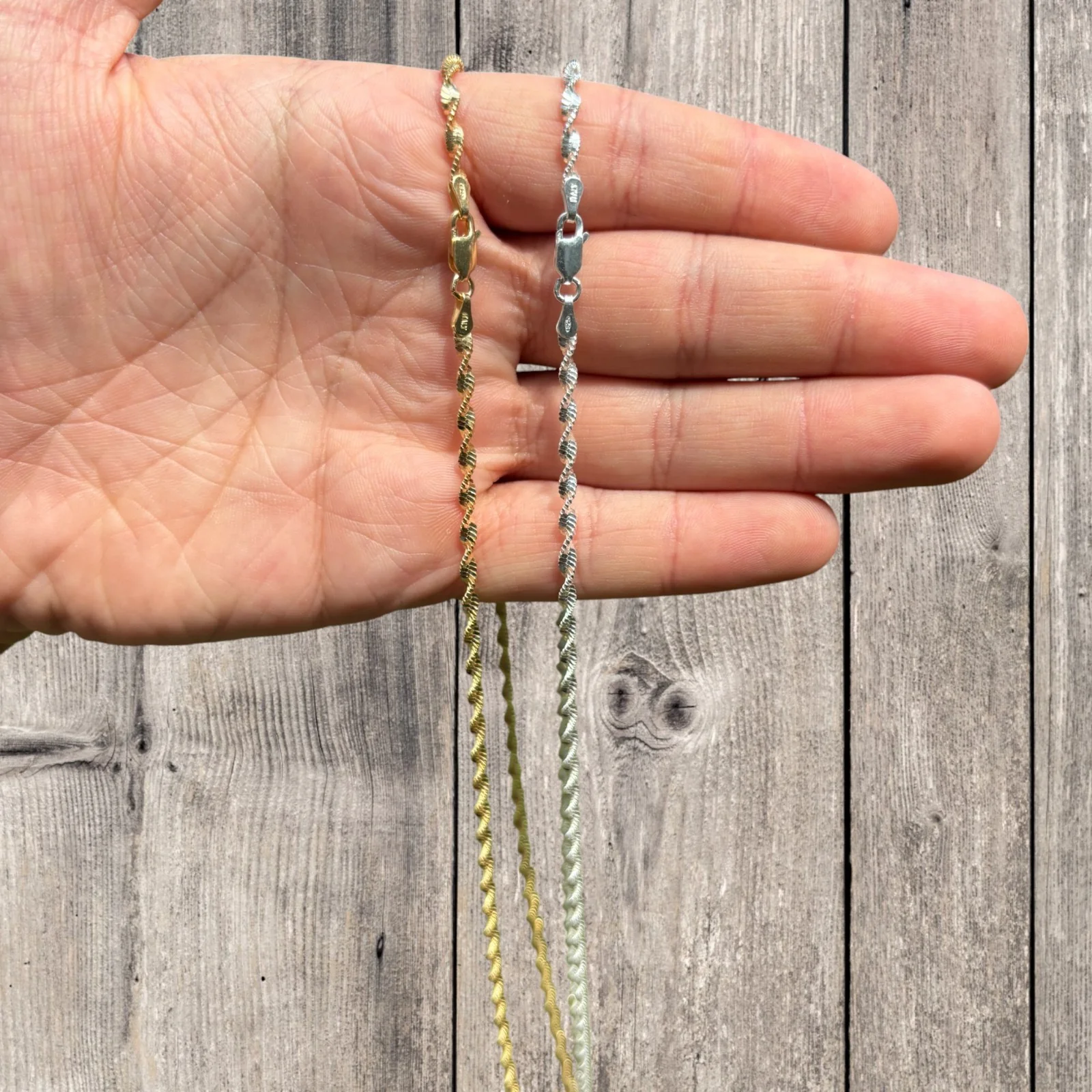 925 Sterling Silver 2.5mm Singapore Chain Necklace - Image 6
