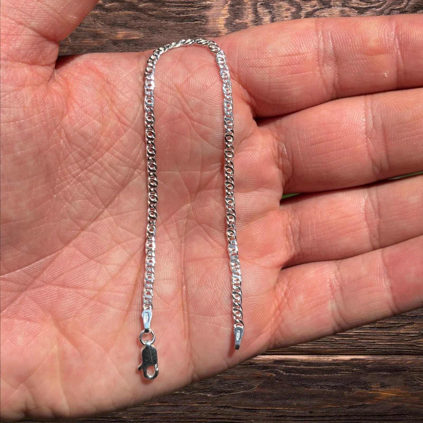 925 Sterling Silver 2.5mm Tiger Eye Bracelet - Image 3