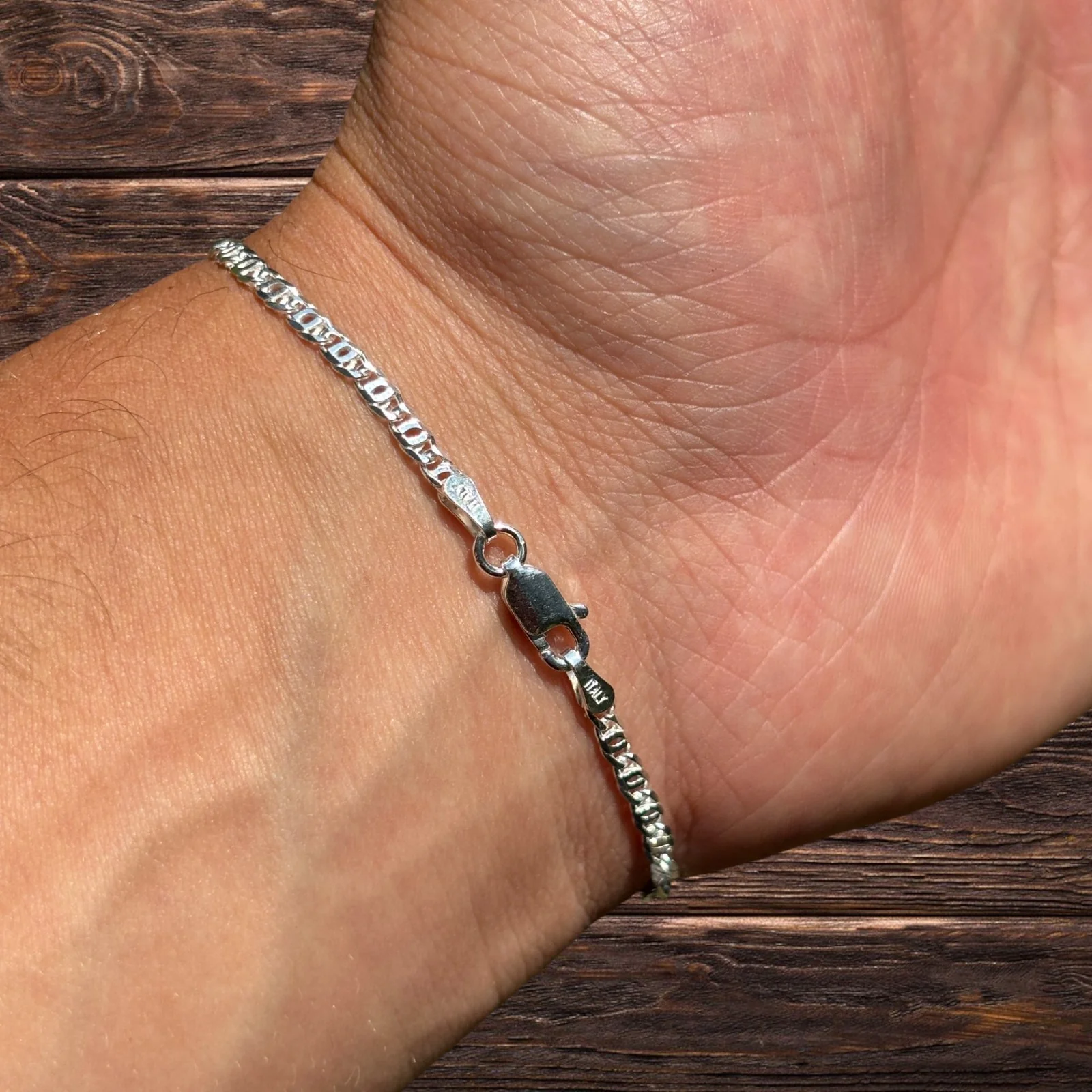 925 Sterling Silver 2.5mm Tiger Eye Bracelet - Image 9