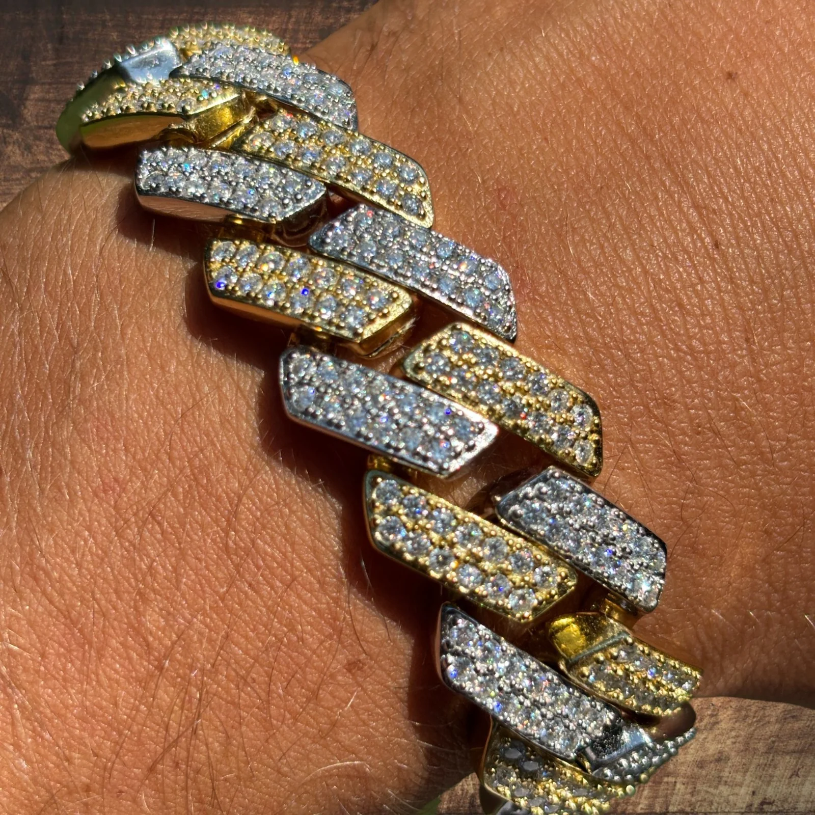 925 Sterling Silver 20mm Moissanite Cuban Prong Bracelet - Image 15