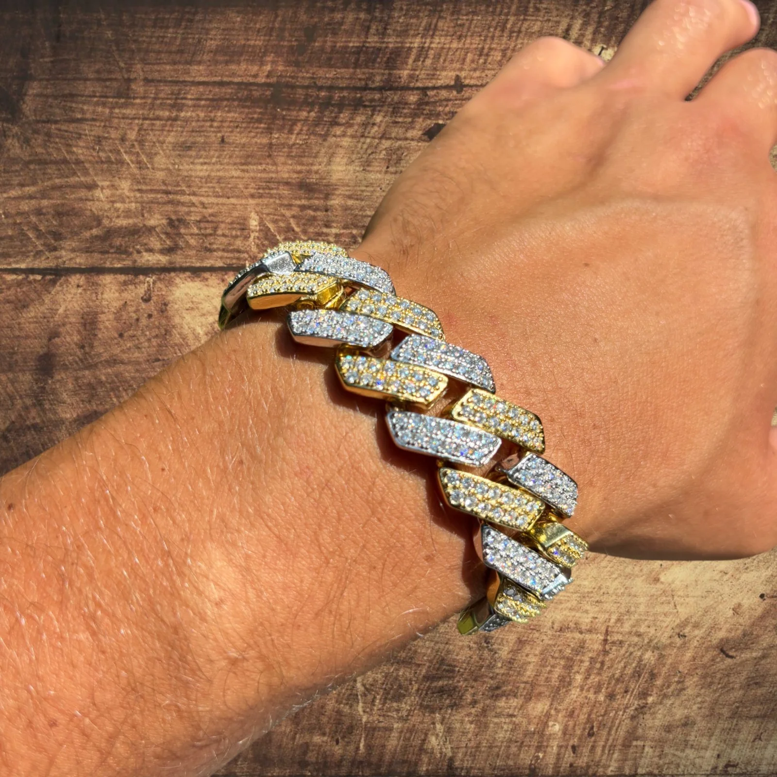 925 Sterling Silver 20mm Moissanite Cuban Prong Bracelet - Image 18