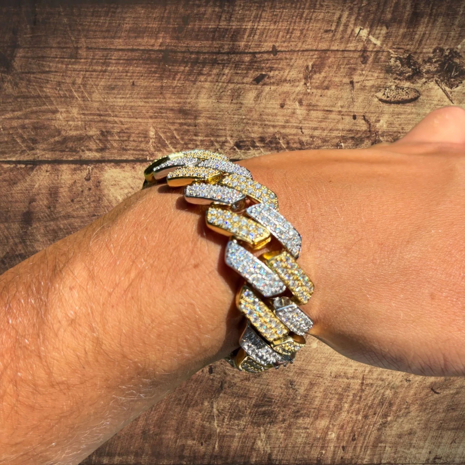 925 Sterling Silver 20mm Moissanite Cuban Prong Bracelet - Image 19