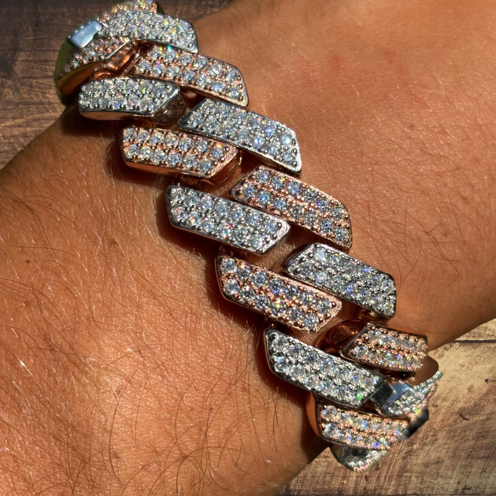 925 Sterling Silver 20mm Moissanite Cuban Prong Bracelet - Image 21