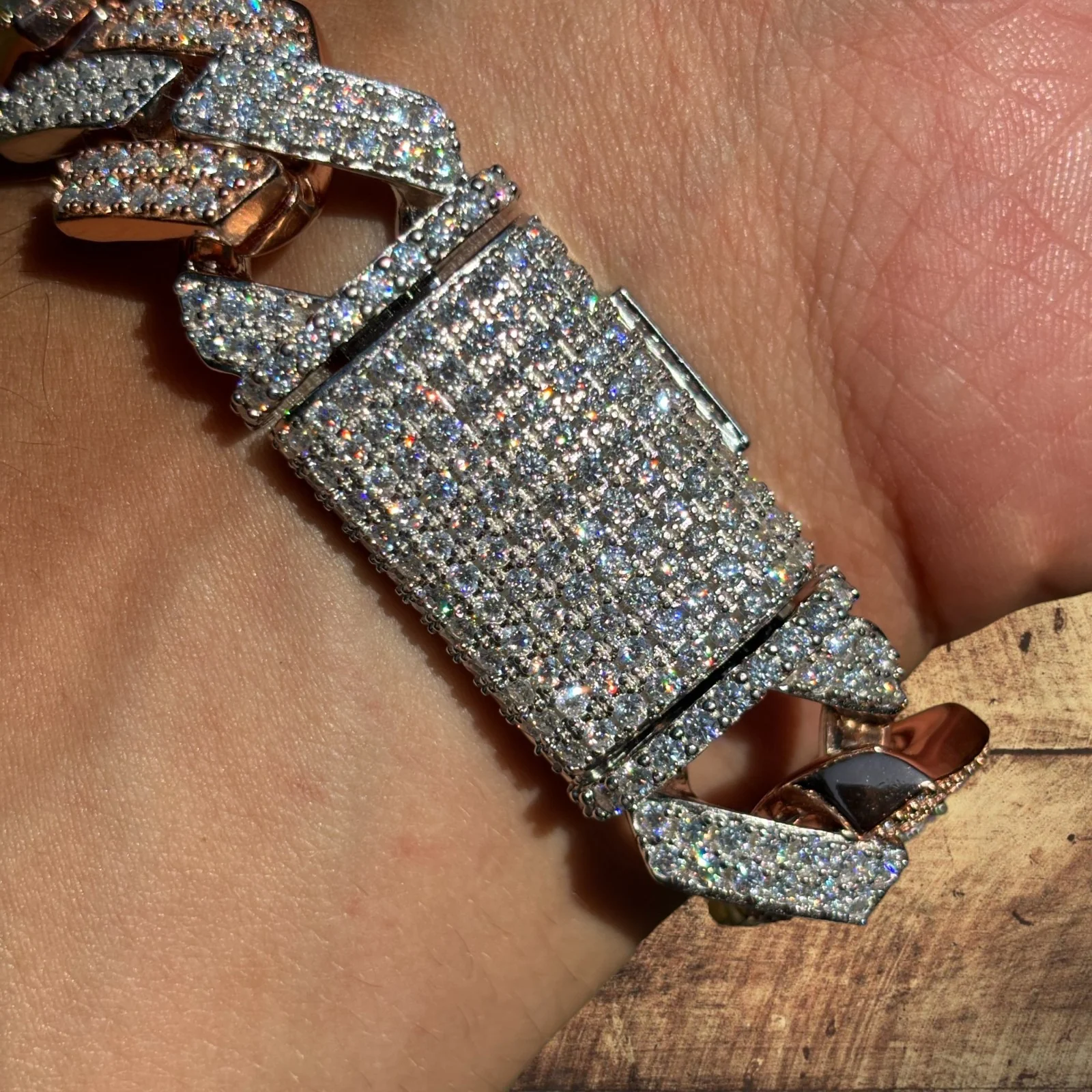 925 Sterling Silver 20mm Moissanite Cuban Prong Bracelet - Image 22