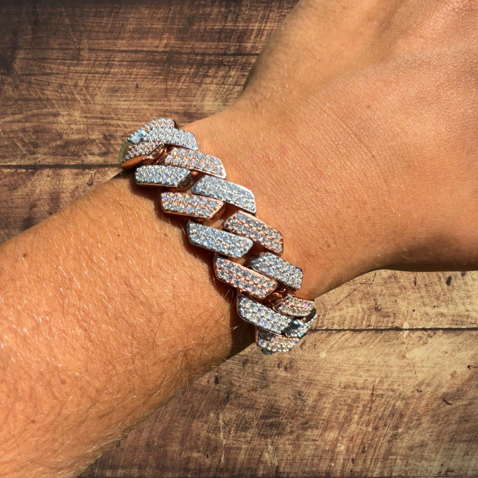 925 Sterling Silver 20mm Moissanite Cuban Prong Bracelet - Image 23