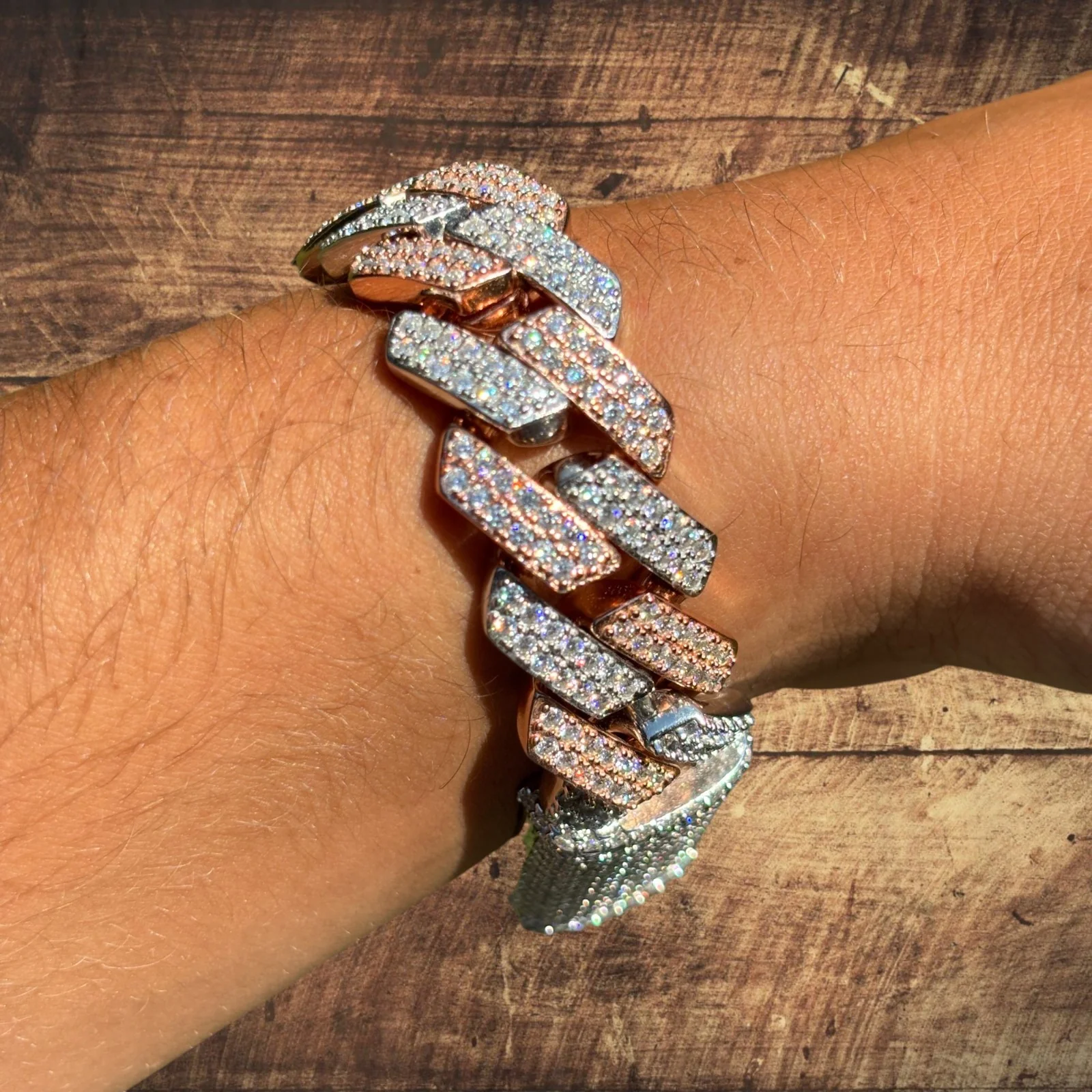 925 Sterling Silver 20mm Moissanite Cuban Prong Bracelet - Image 24