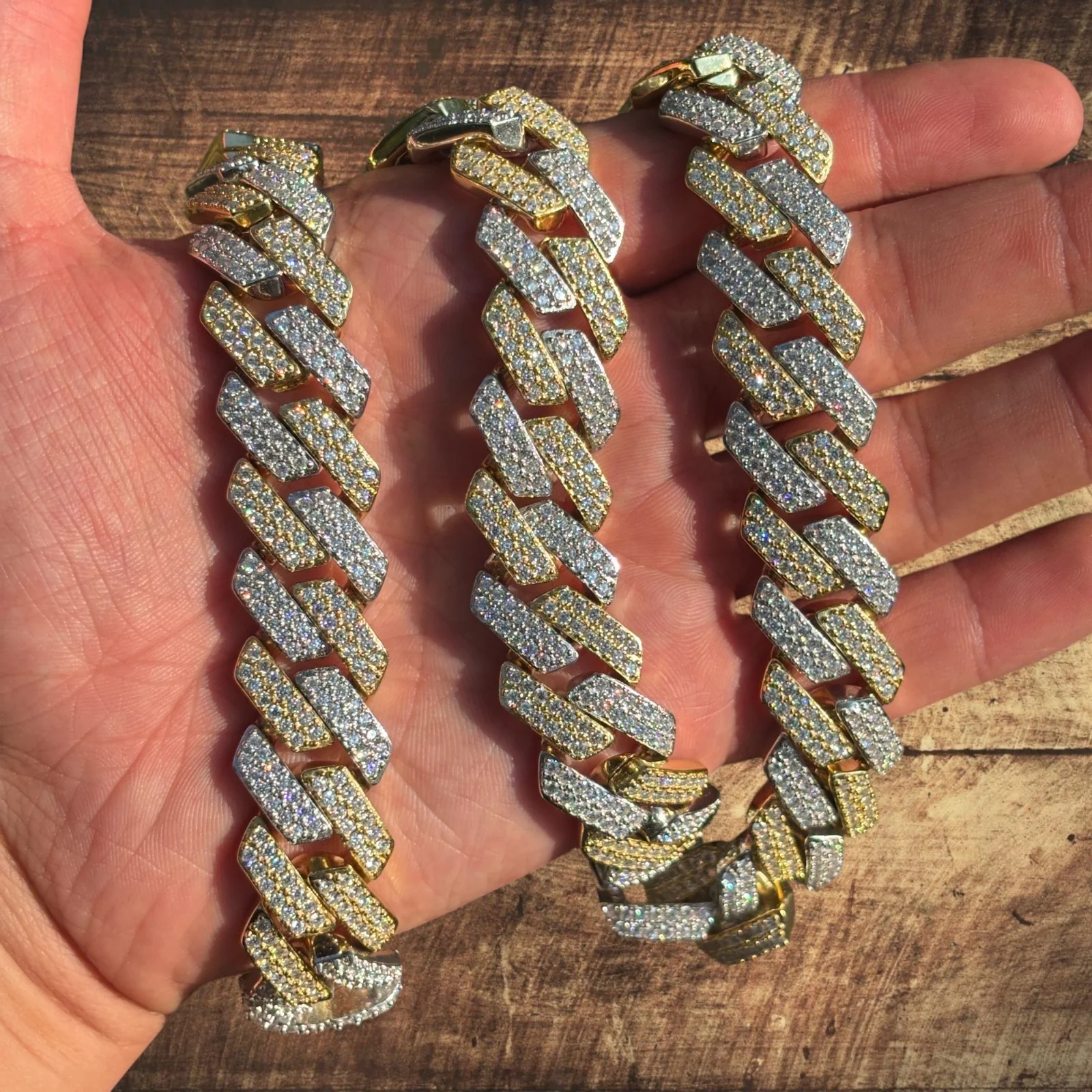 925 Sterling Silver 20mm Moissanite Miami Cuban Prong Chain Necklace - Image 10