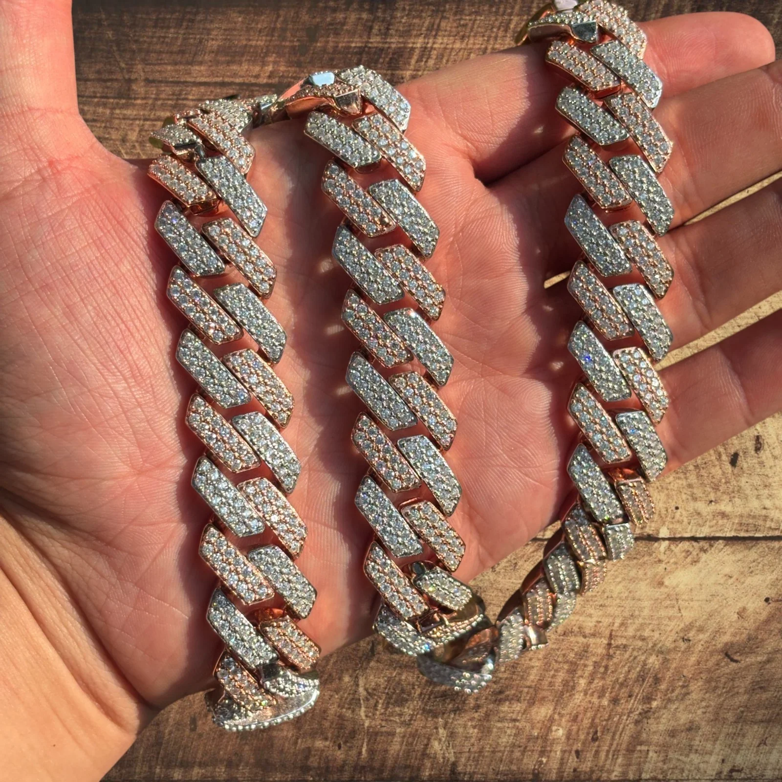 925 Sterling Silver 20mm Moissanite Miami Cuban Prong Chain Necklace - Image 11