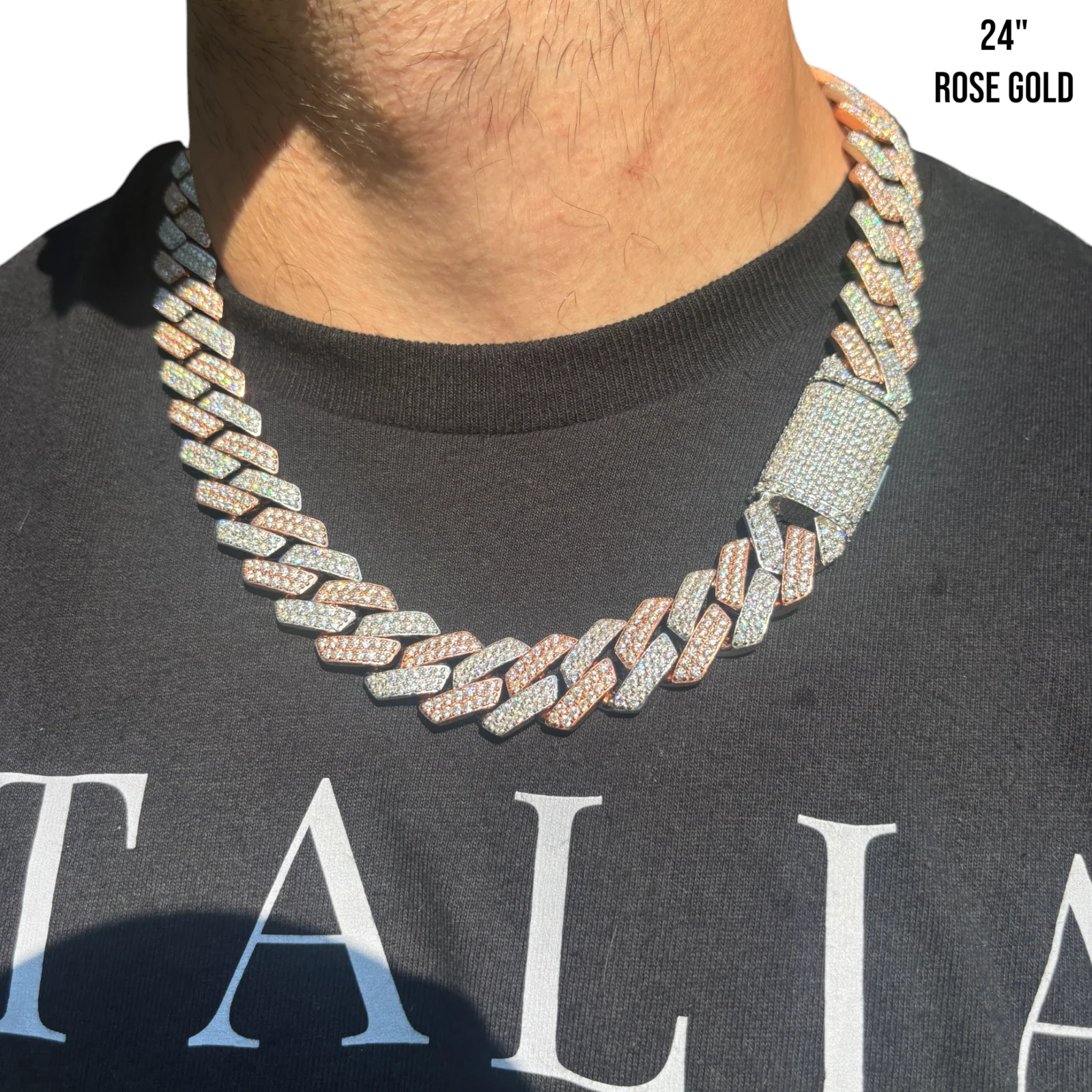 925 Sterling Silver 20mm Moissanite Miami Cuban Prong Chain Necklace - Image 19