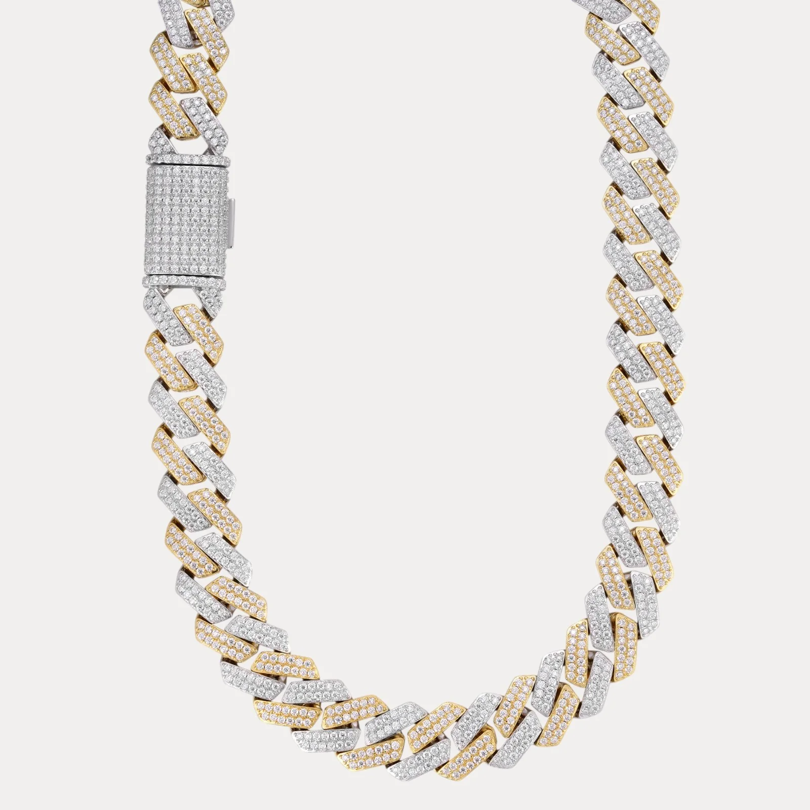 925 Sterling Silver 20mm Moissanite Miami Cuban Prong Chain Necklace - Image 2