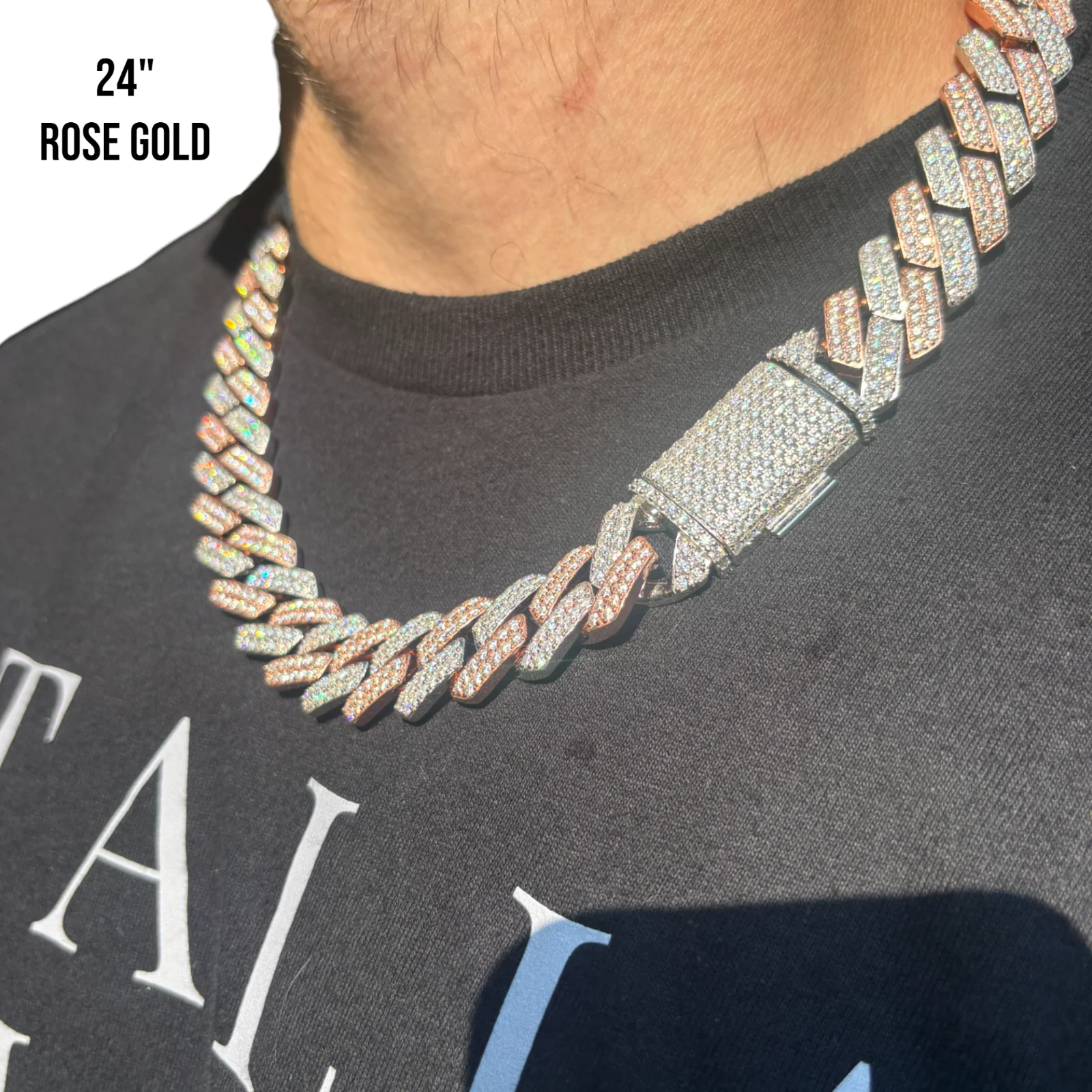 925 Sterling Silver 20mm Moissanite Miami Cuban Prong Chain Necklace - Image 20