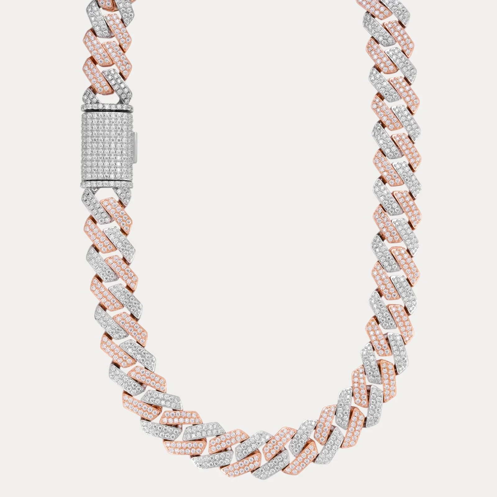 925 Sterling Silver 20mm Moissanite Miami Cuban Prong Chain Necklace - Image 3