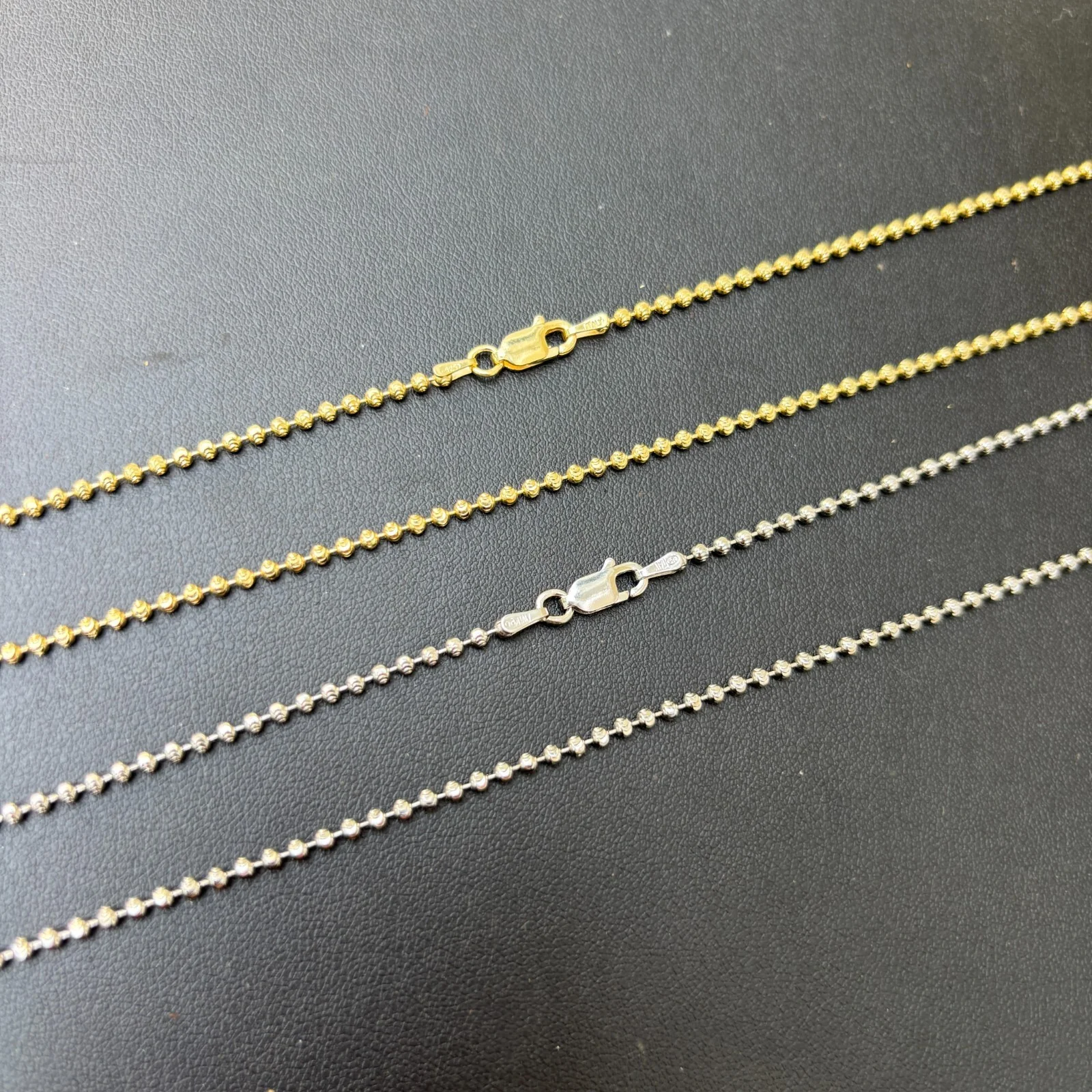 925 Sterling Silver 2mm Bead Chain Necklace - Image 3