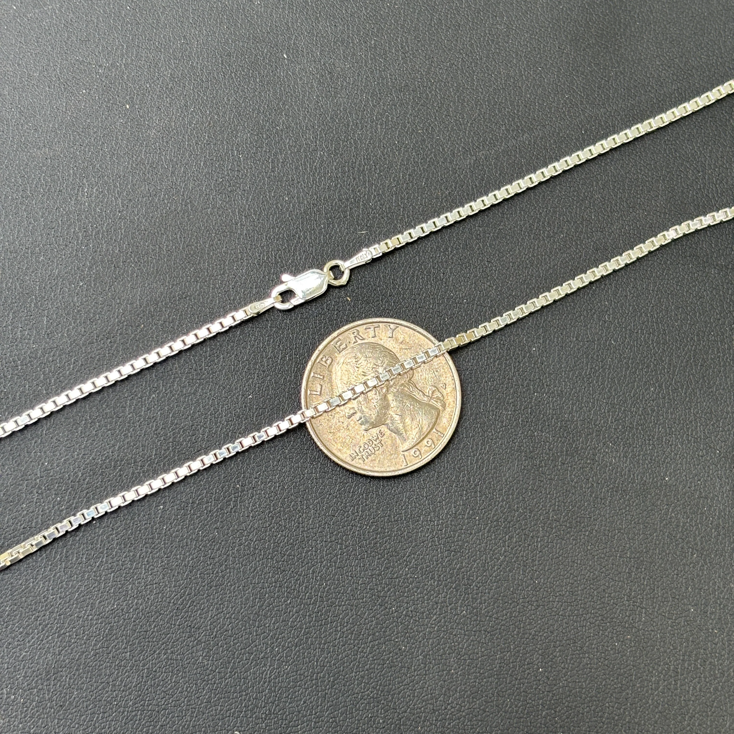 925 Sterling Silver 2mm Box Chain Necklace - Image 9