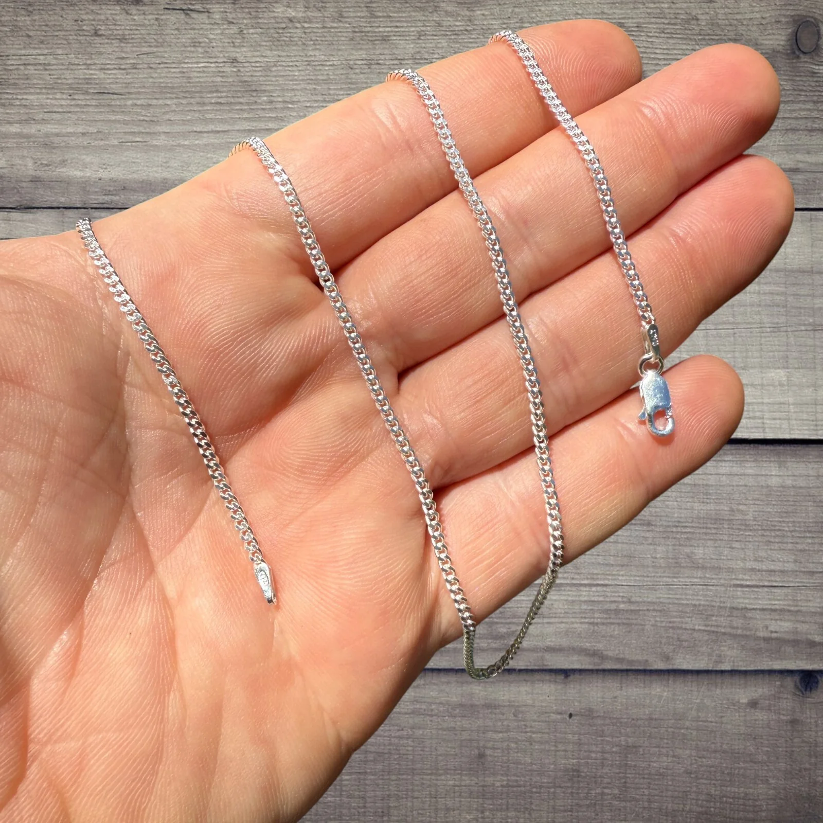 925 Sterling Silver 2mm Miami Cuban Chain Necklace - Image 5