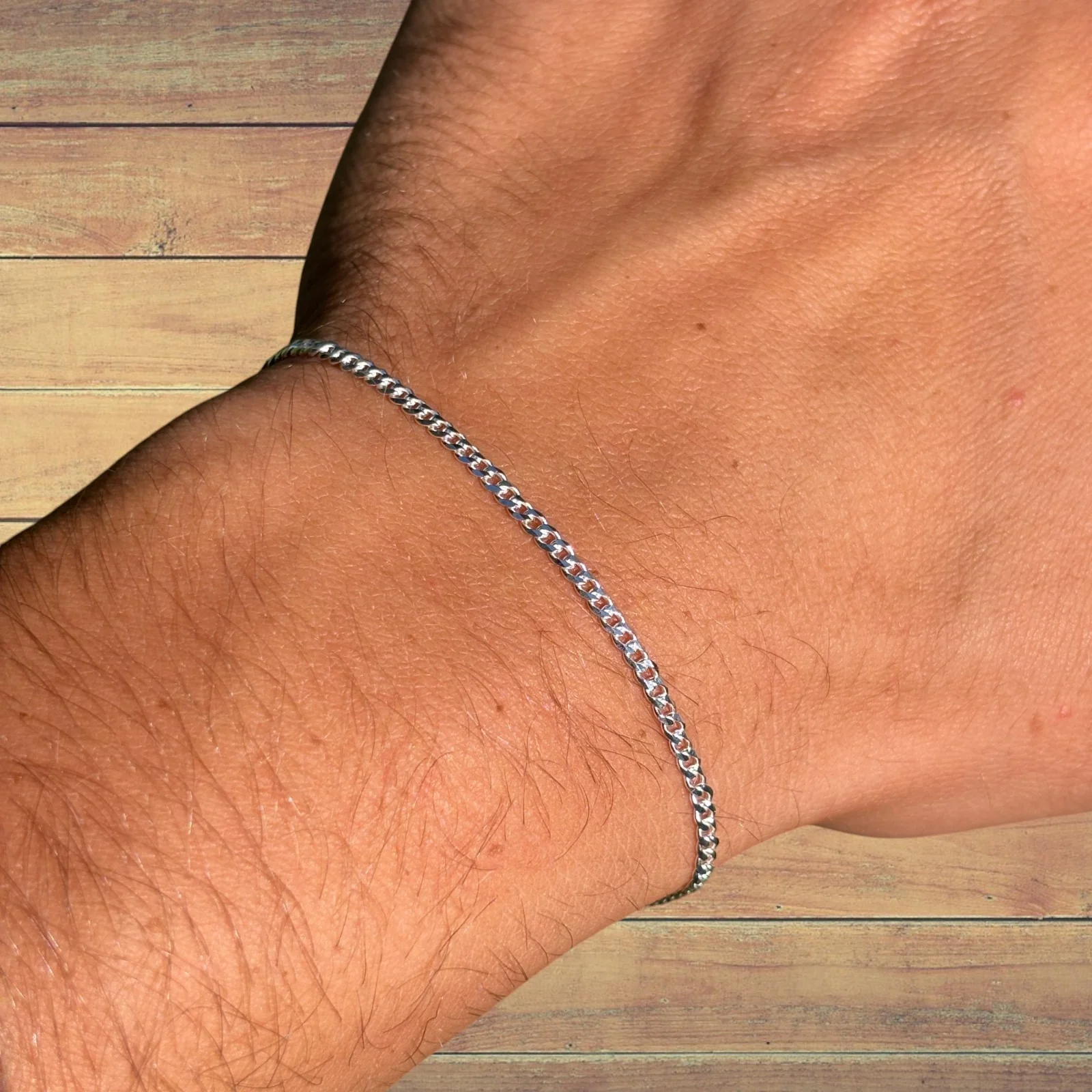925 Sterling Silver 2mm Curb Bracelet - Image 10