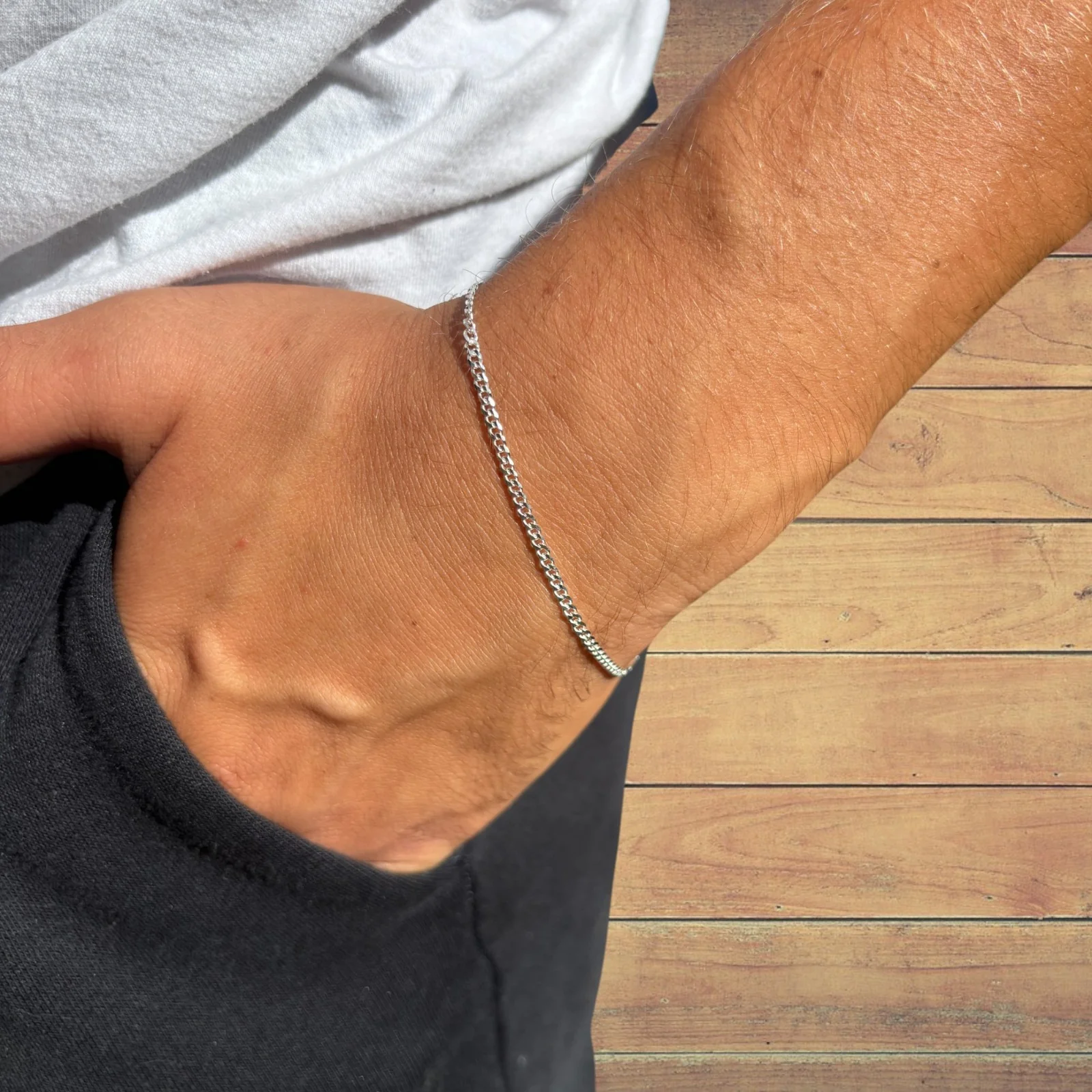 925 Sterling Silver 2mm Curb Bracelet - Image 13