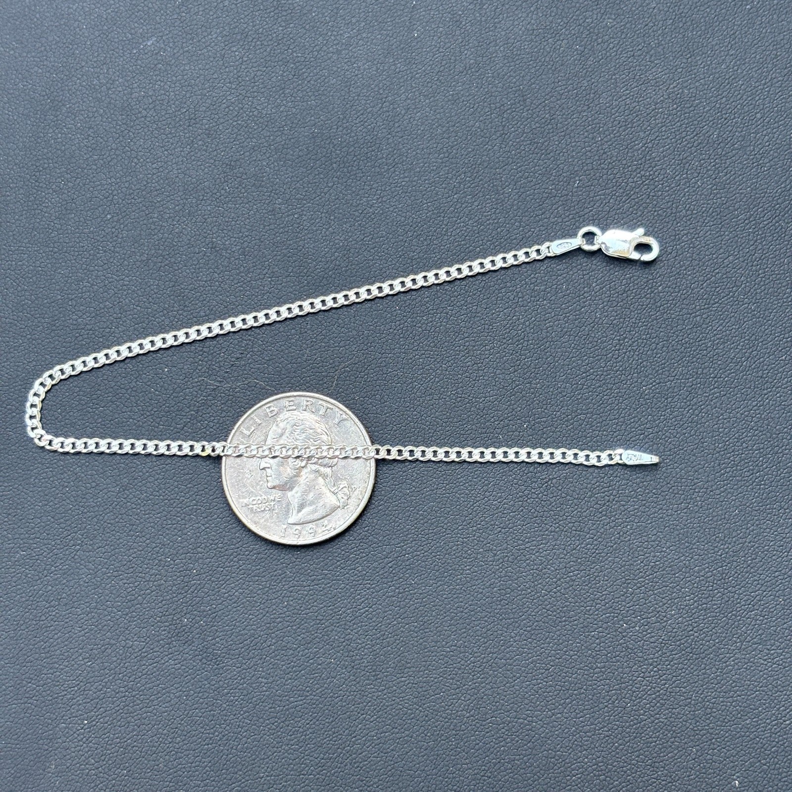 925 Sterling Silver 2mm Curb Bracelet - Image 15
