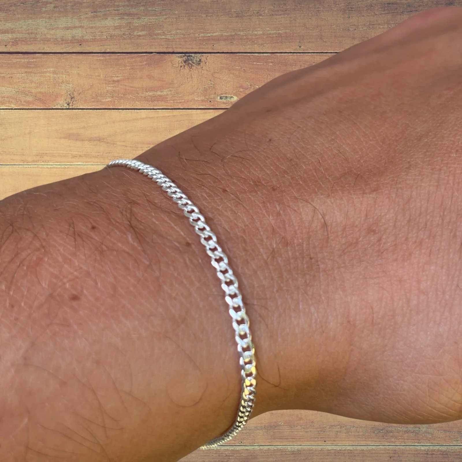 925 Sterling Silver 2mm Curb Bracelet - Image 9