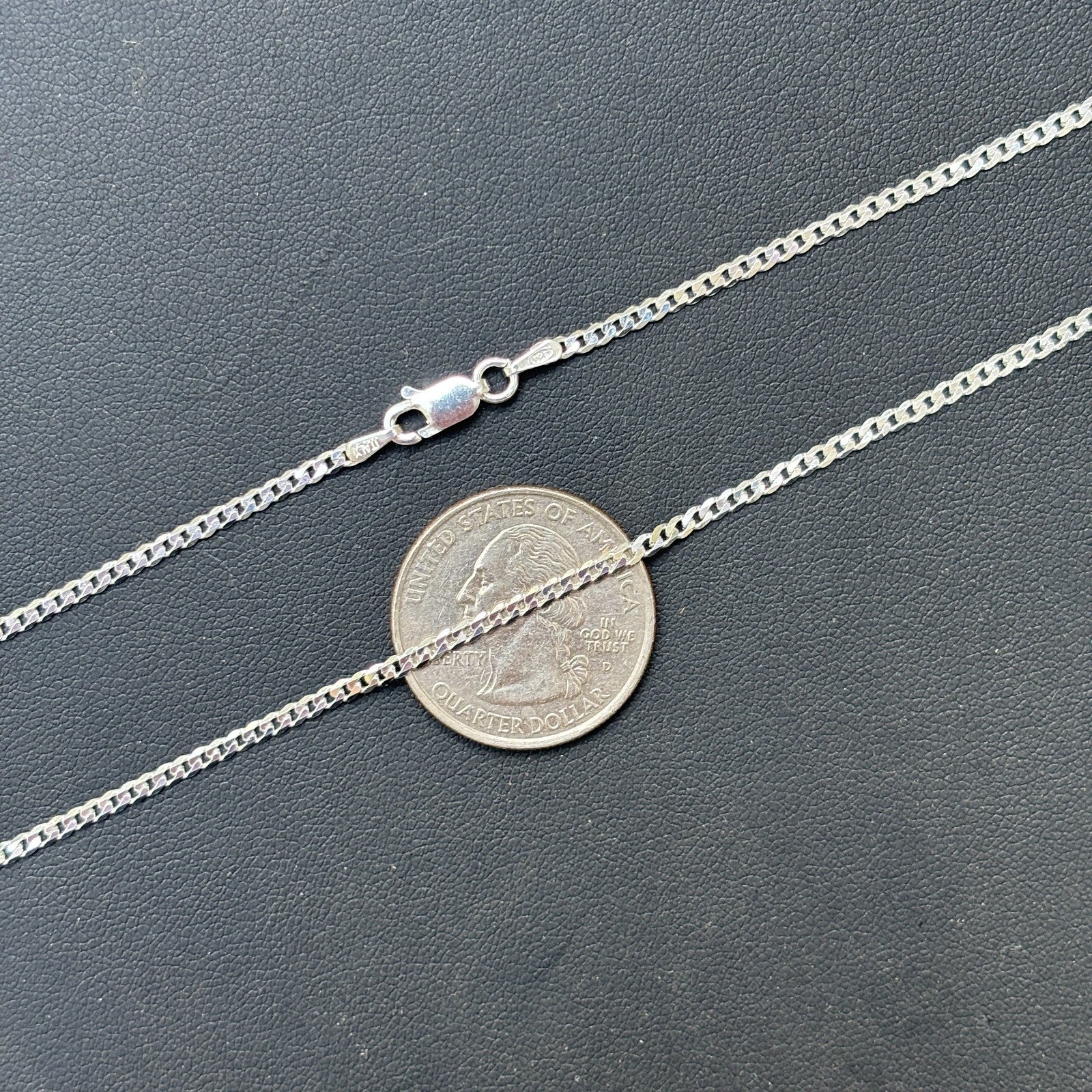 925 Sterling Silver 2mm Curb Chain Necklace - Image 10