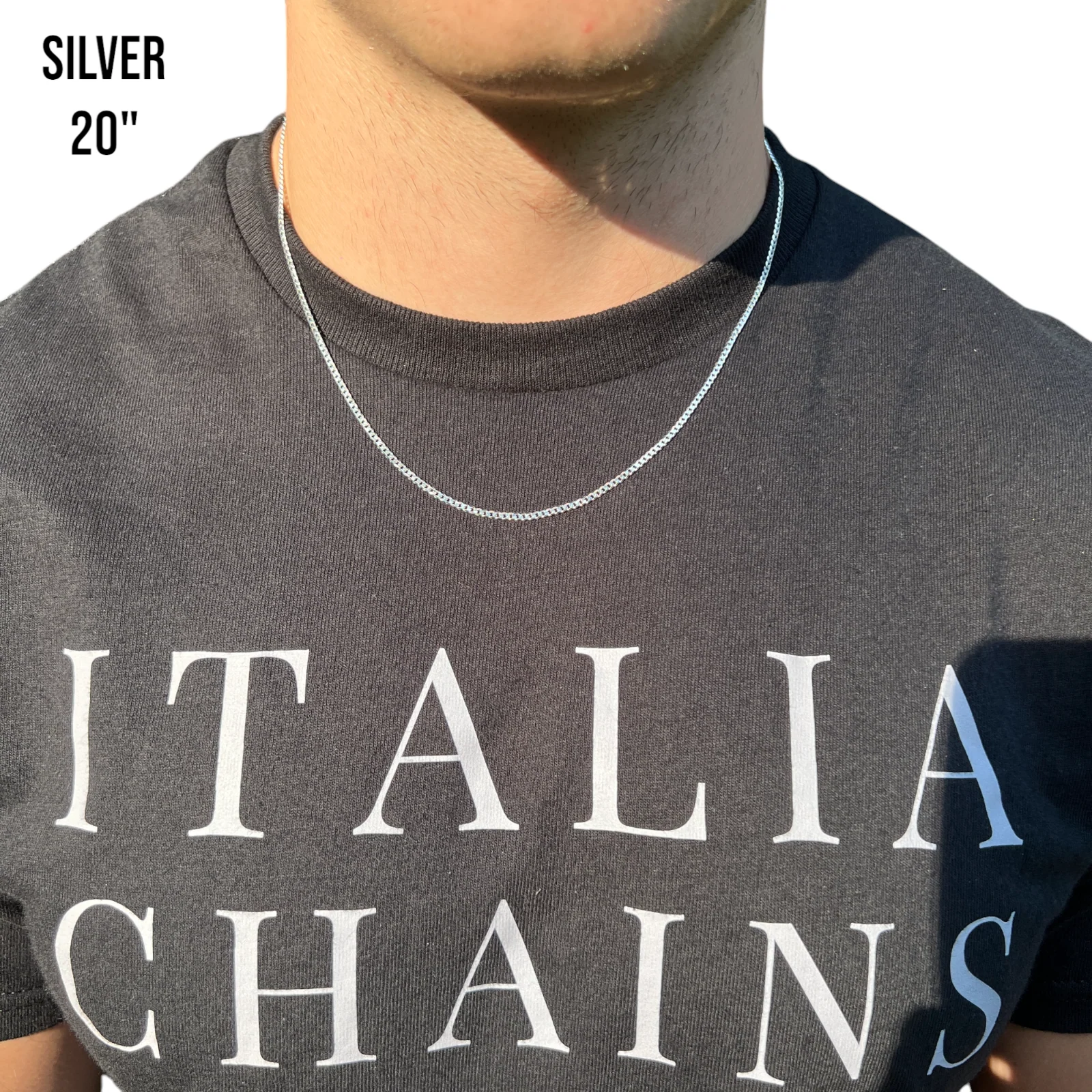 925 Sterling Silver 2mm Curb Chain Necklace - Image 11