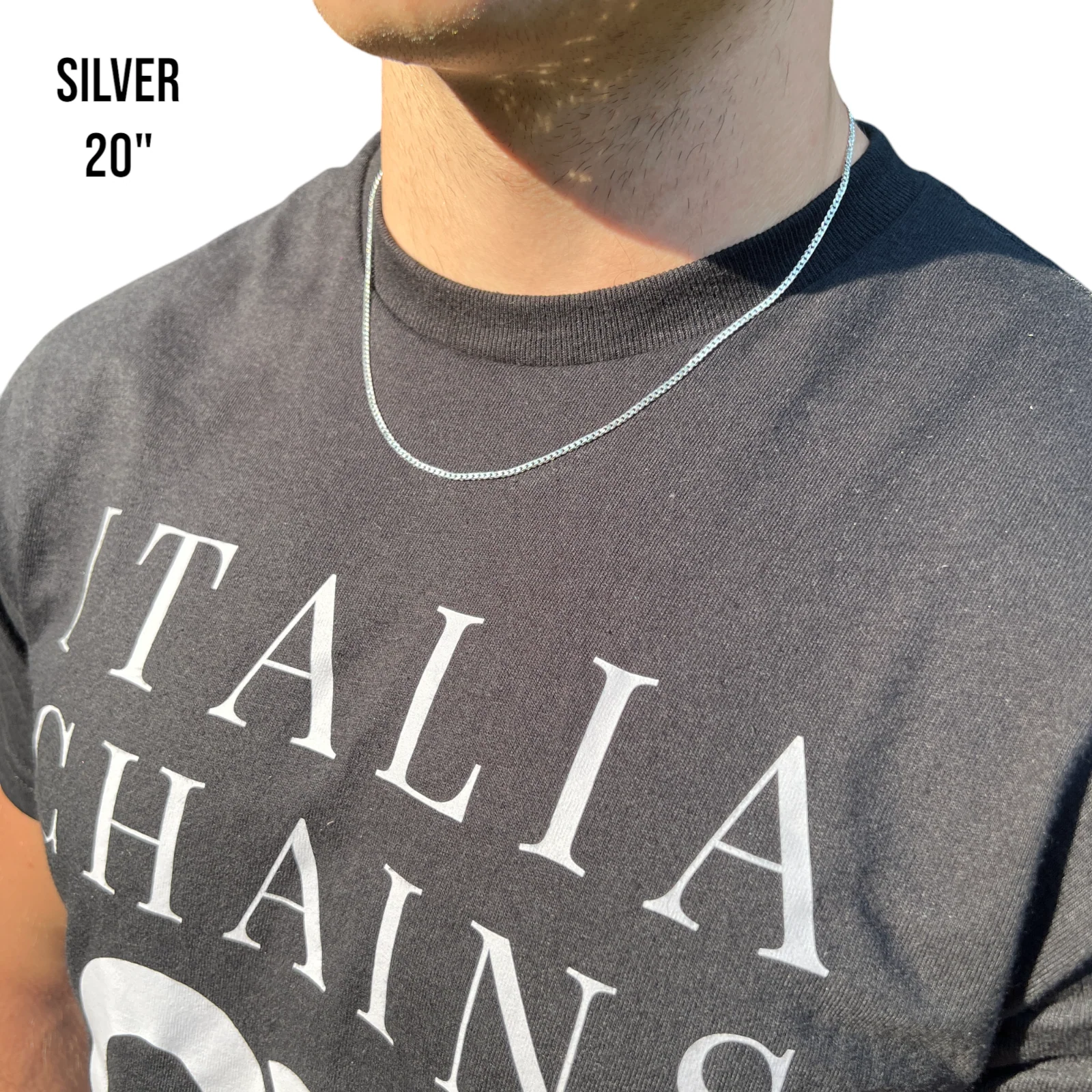 925 Sterling Silver 2mm Curb Chain Necklace - Image 12
