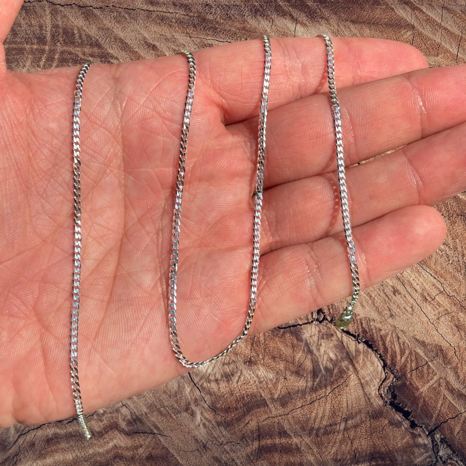 925 Sterling Silver 2mm Curb Chain Necklace - Image 5