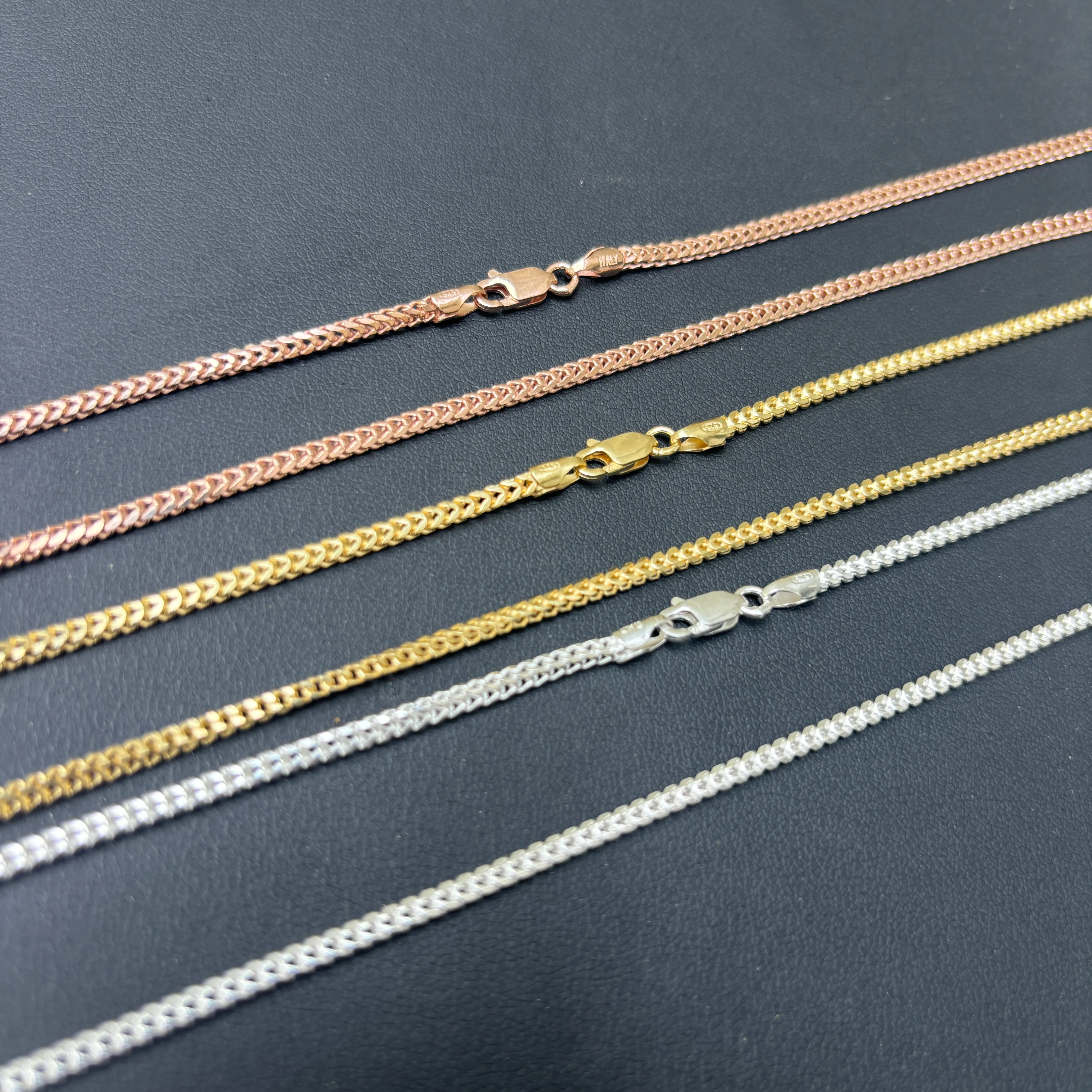 925 Sterling Silver 2mm Franco Chain Necklace - Image 10