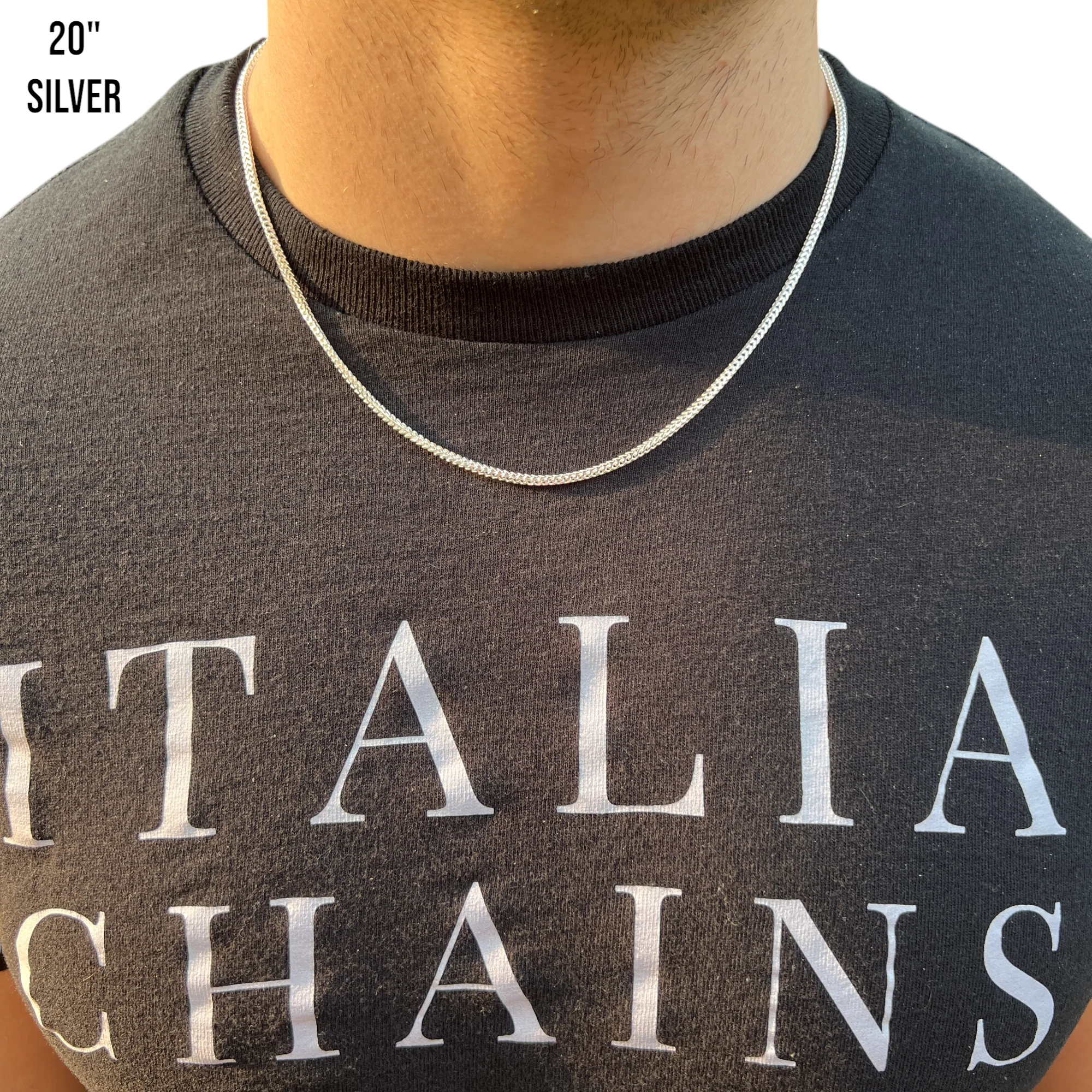 925 Sterling Silver 2mm Franco Chain Necklace - Image 12