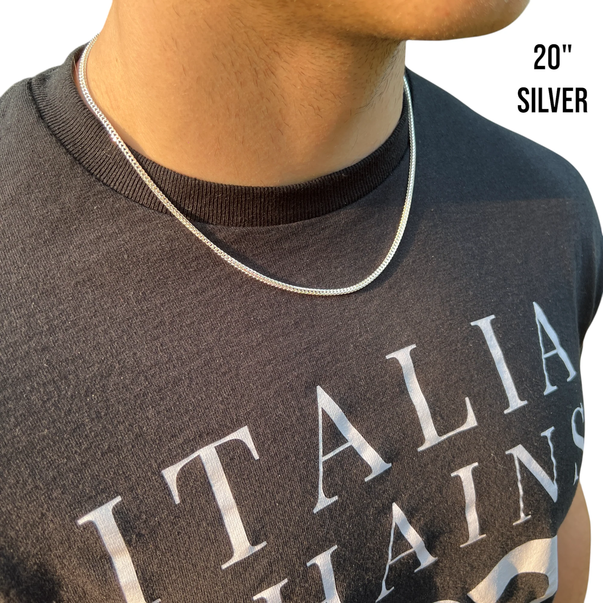 925 Sterling Silver 2mm Franco Chain Necklace - Image 13