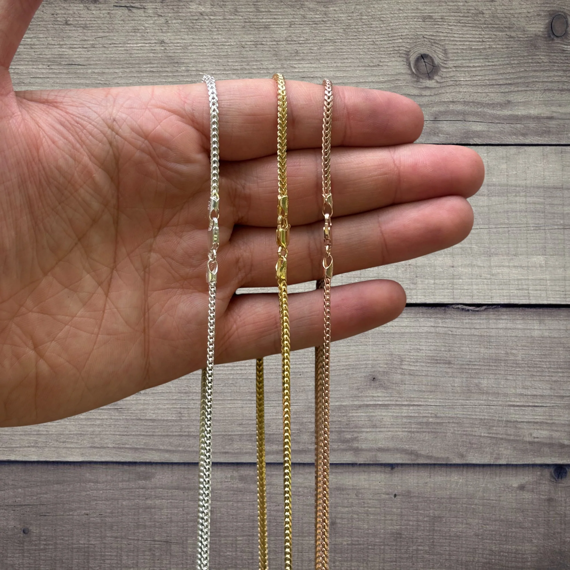 925 Sterling Silver 2mm Franco Chain Necklace - Image 5