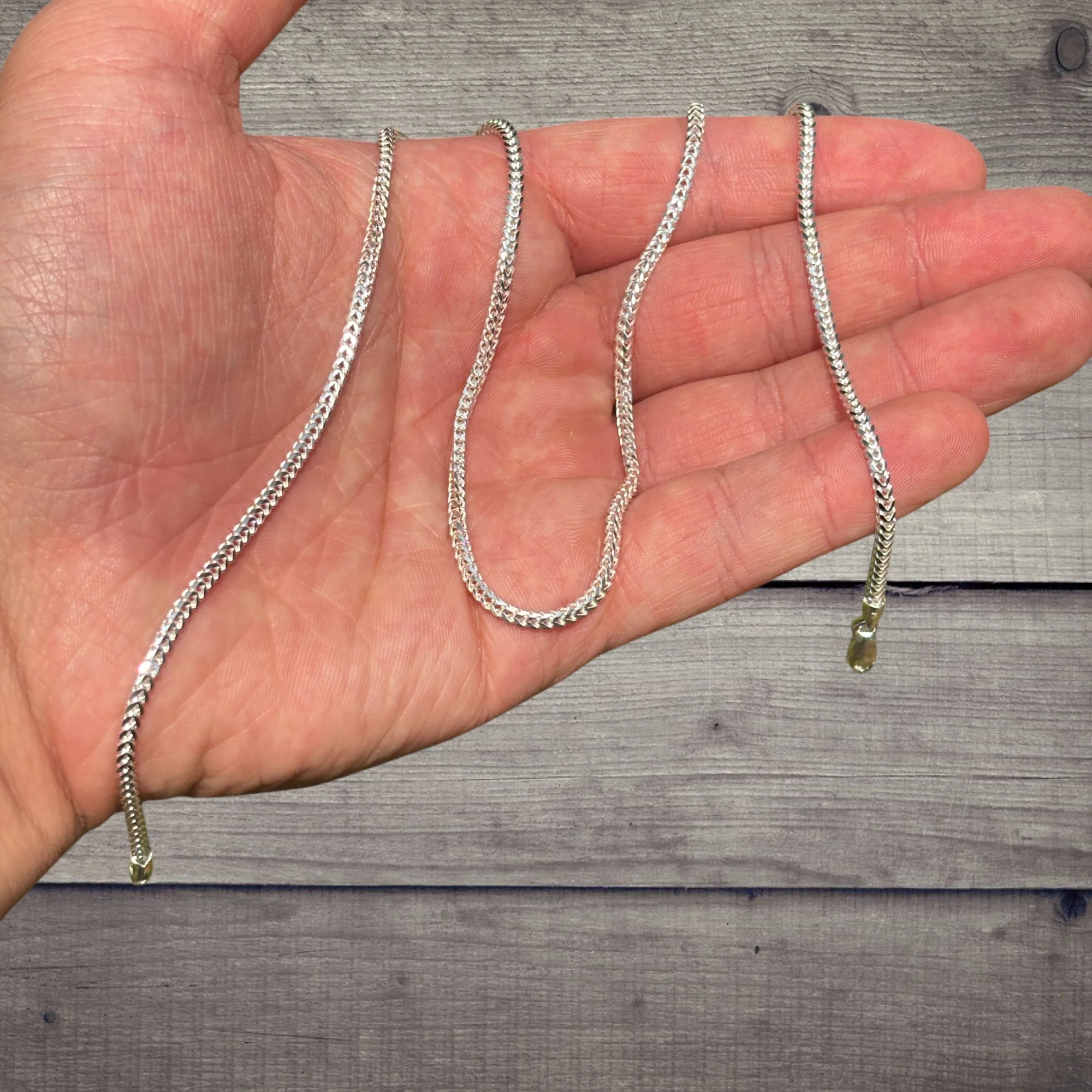 925 Sterling Silver 2mm Franco Chain Necklace - Image 6