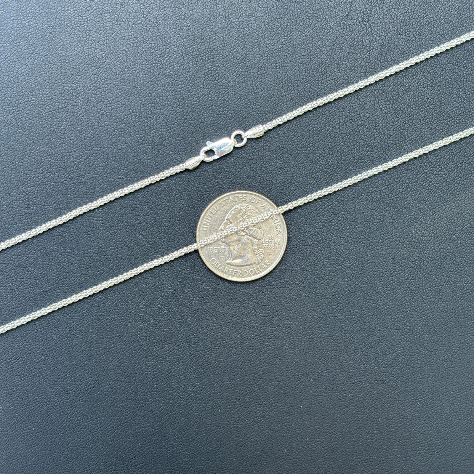 925 Sterling Silver 2mm Popcorn Ice Link Chain Necklace - Image 10
