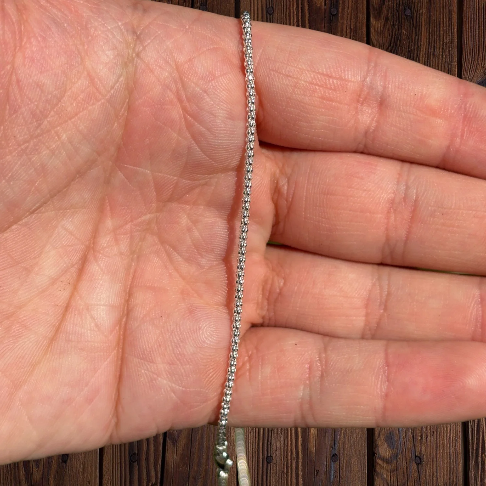 925 Sterling Silver 2mm Popcorn Ice Link Chain Necklace - Image 8