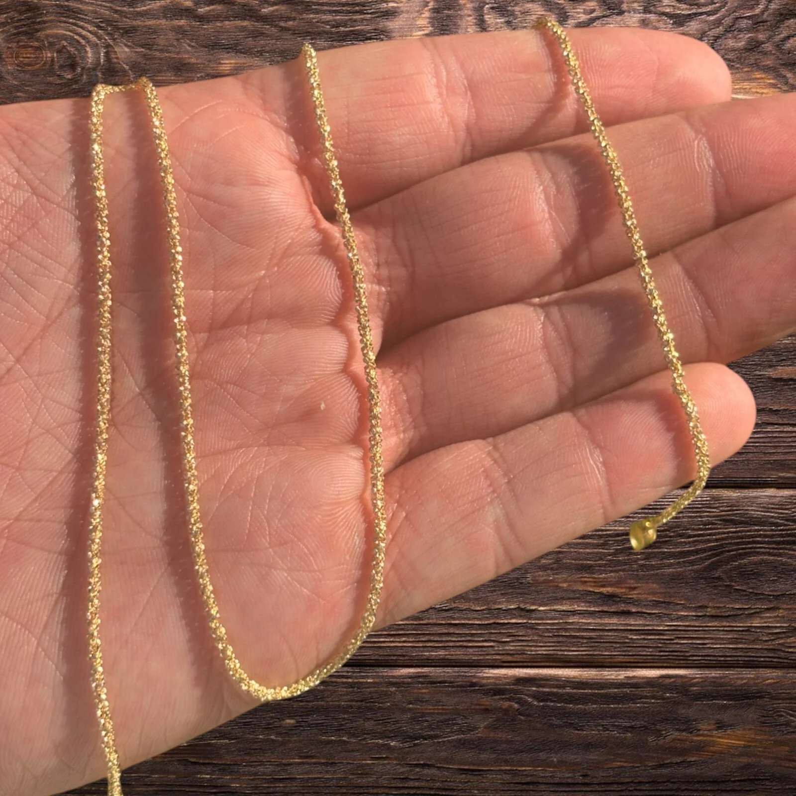 925 Sterling Silver 2mm Sparkle Rock Chain Necklace - Image 8