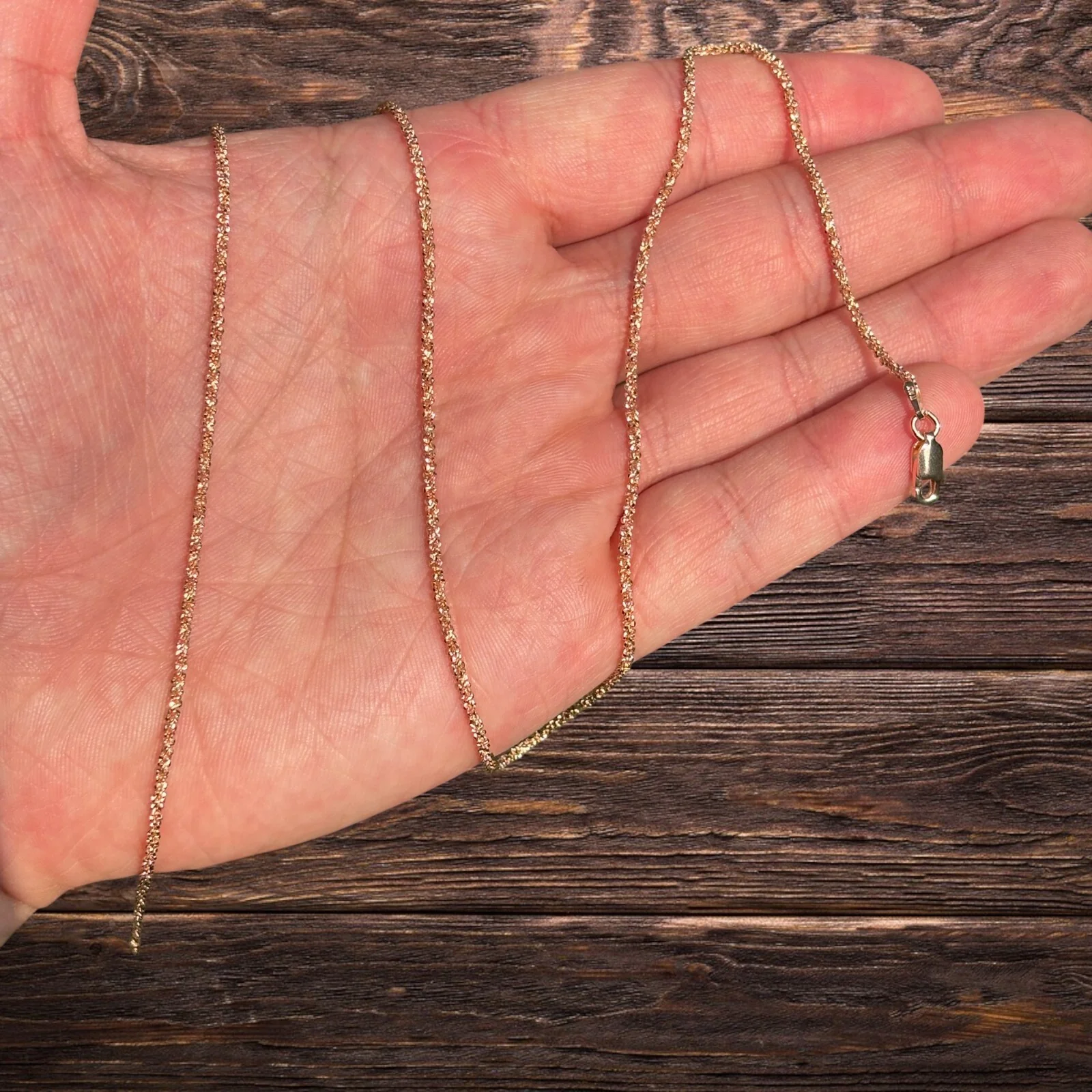 925 Sterling Silver 2mm Sparkle Rock Chain Necklace - Image 9