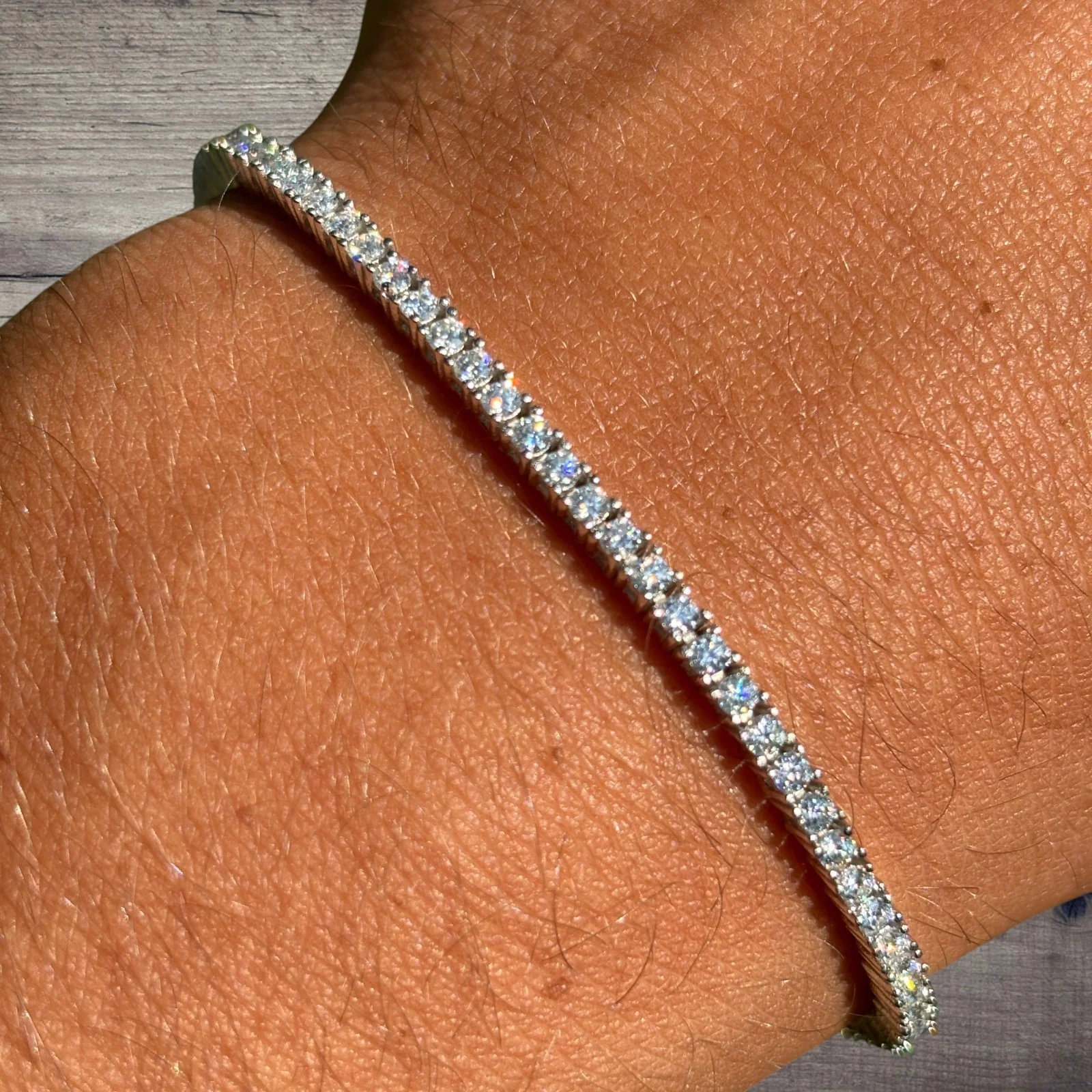 925 Sterling Silver 2mm Tennis Bracelet - CZ Or Moissanite - Image 5