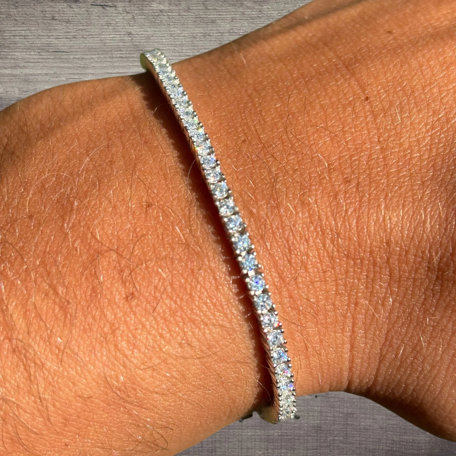 925 Sterling Silver 2mm Tennis Bracelet - CZ Or Moissanite - Image 6