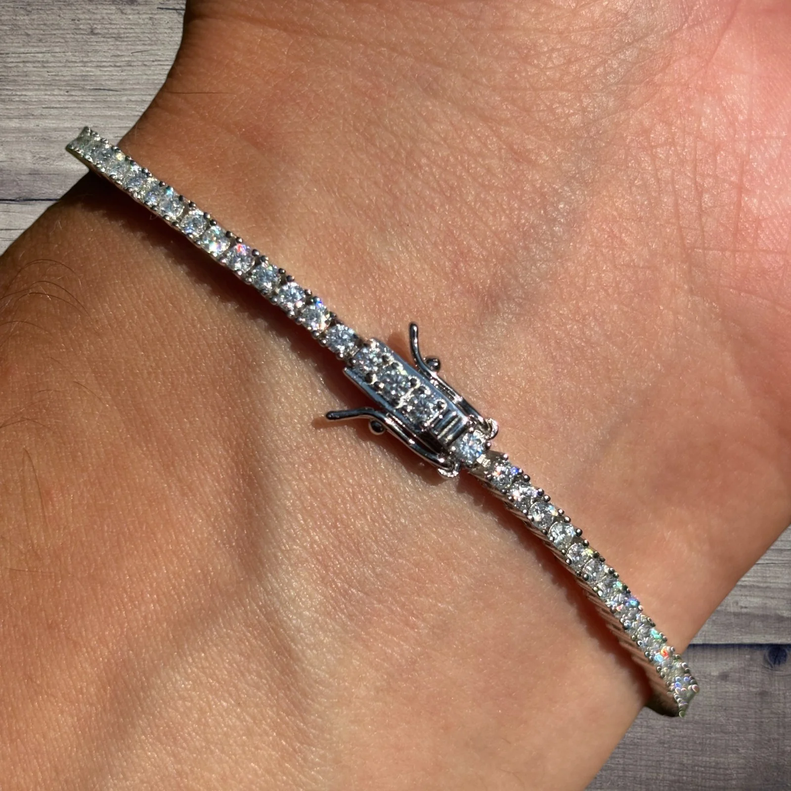 925 Sterling Silver 2mm Tennis Bracelet - CZ Or Moissanite - Image 9