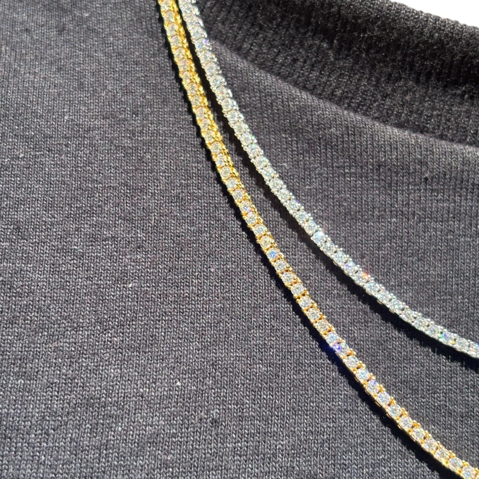 925 Sterling Silver 2mm Tennis Chain Necklace - CZ Or Moissanite - Image 13