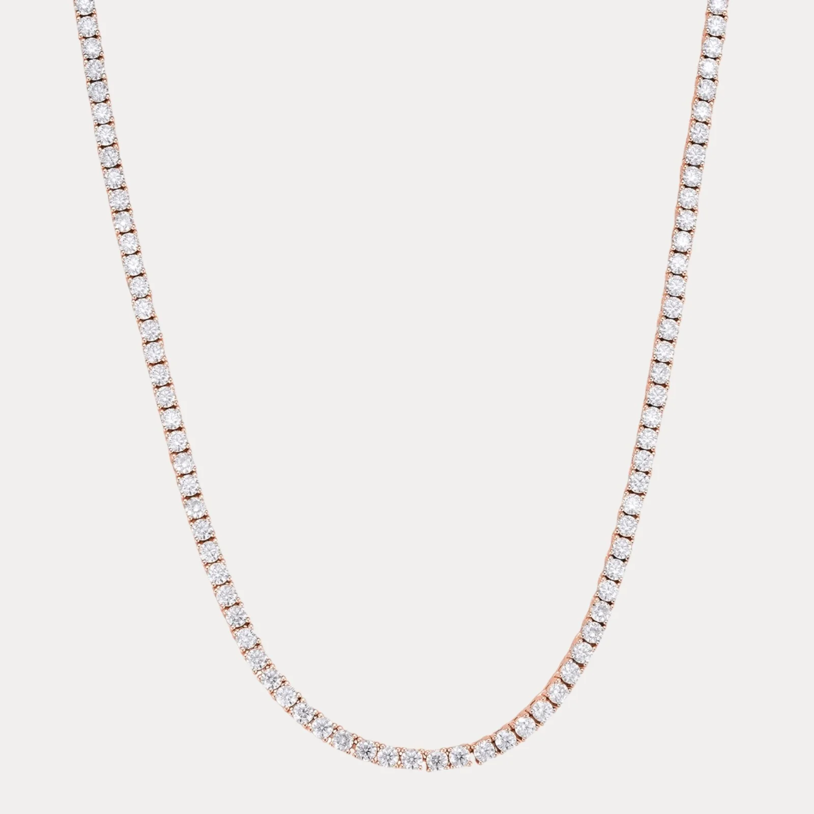 925 Sterling Silver 2mm Tennis Chain Necklace - CZ Or Moissanite - Image 3