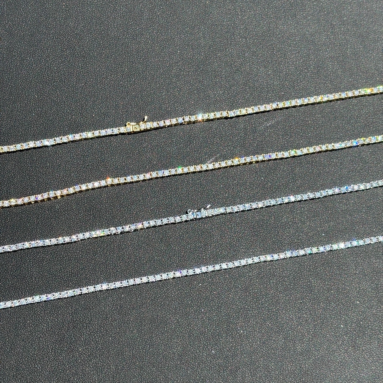 925 Sterling Silver 2mm Tennis Chain Necklace - CZ Or Moissanite - Image 4
