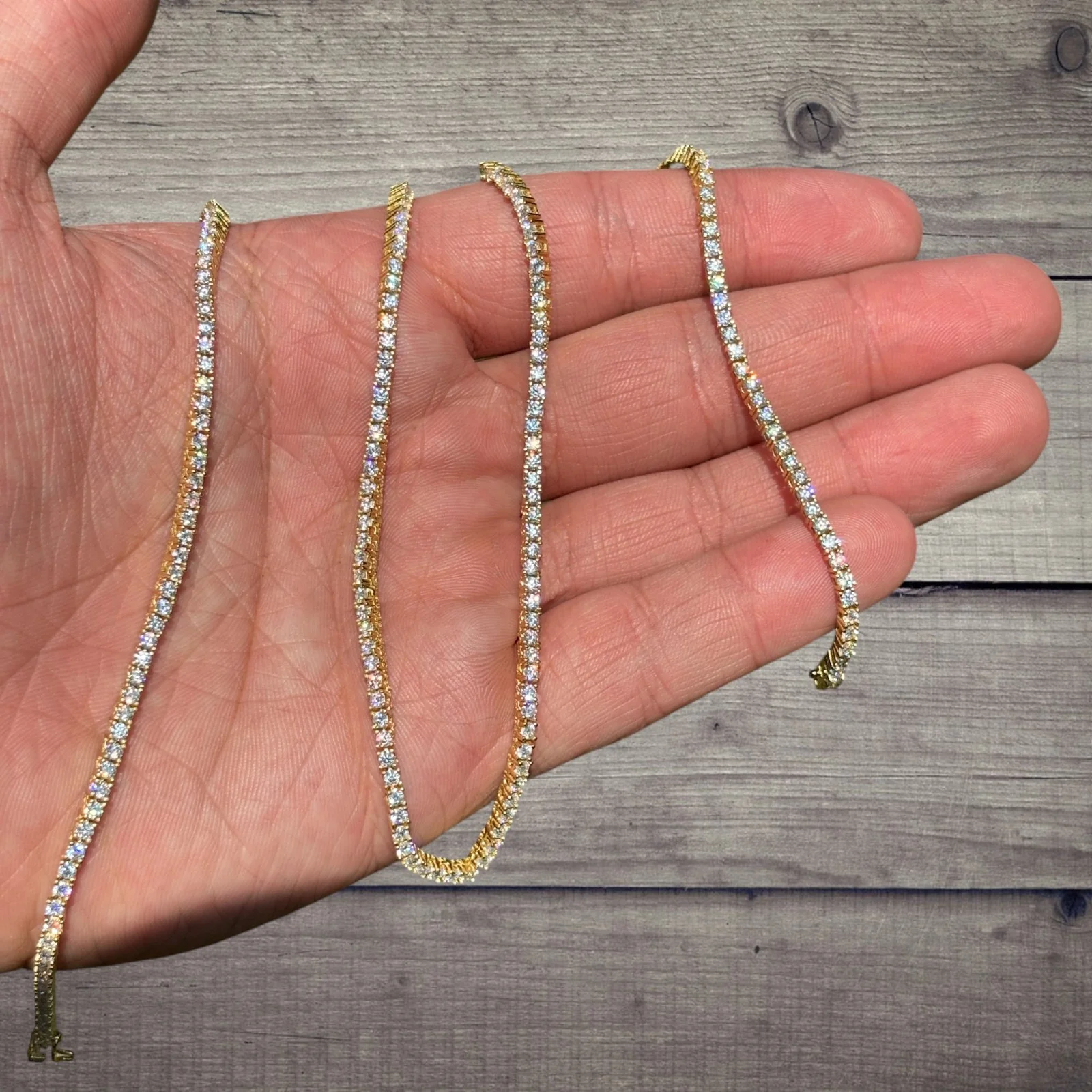 925 Sterling Silver 2mm Tennis Chain Necklace - CZ Or Moissanite - Image 7