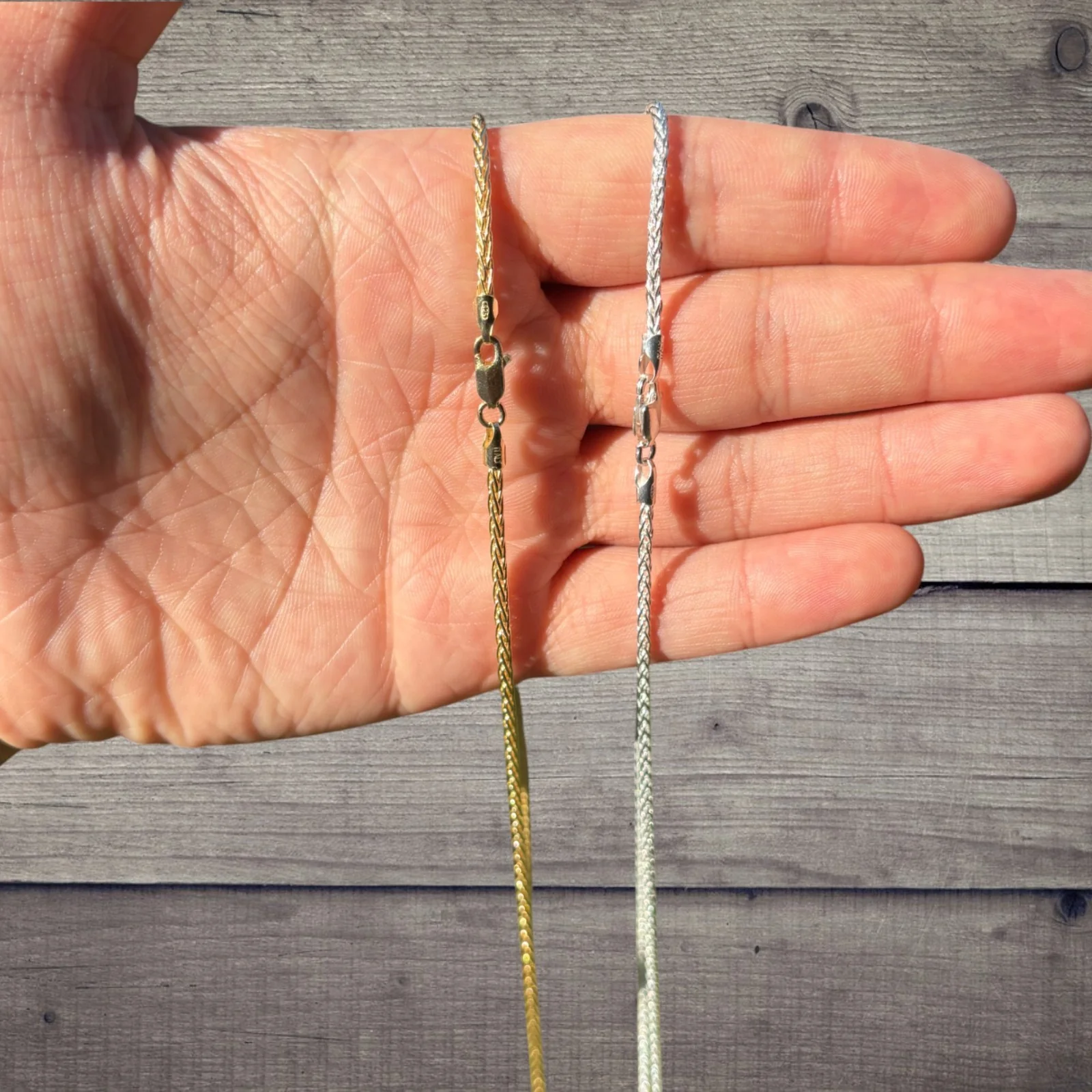 925 Sterling Silver 2mm Wheat Chain Necklace - Image 10
