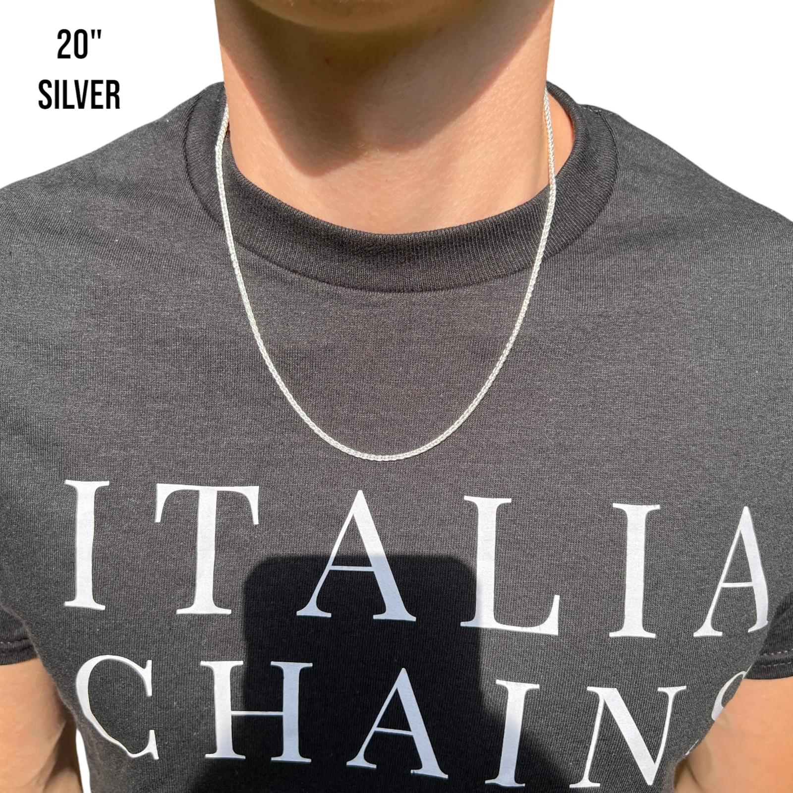 925 Sterling Silver 2mm Wheat Chain Necklace - Image 13