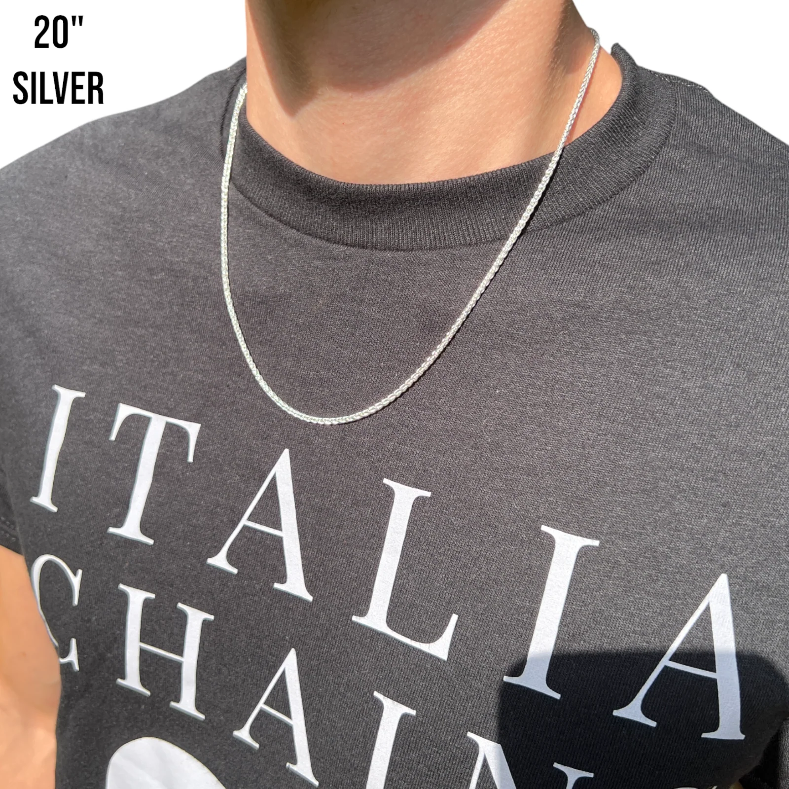 925 Sterling Silver 2mm Wheat Chain Necklace - Image 14