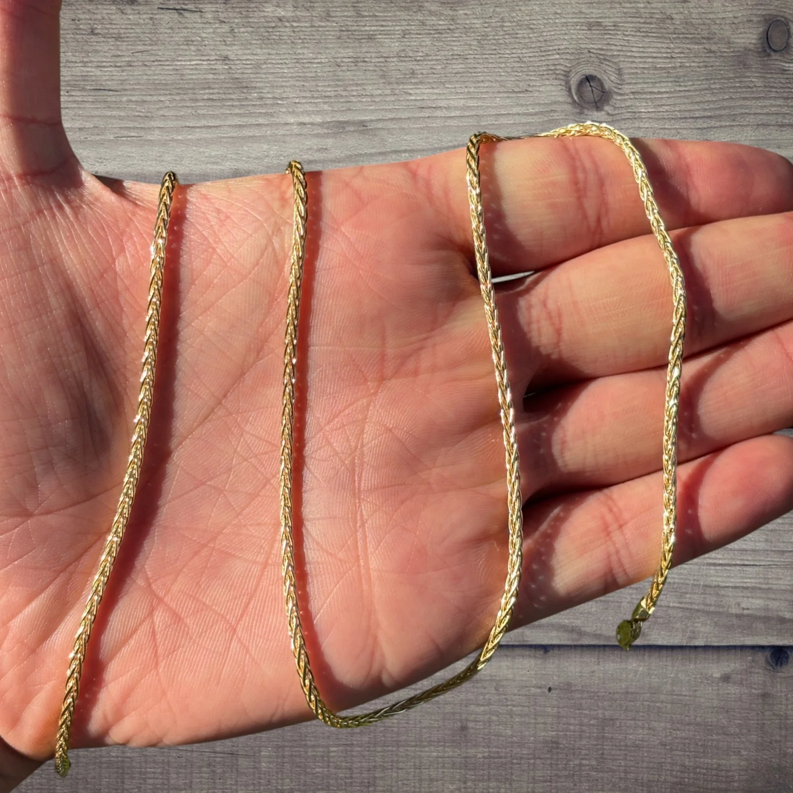 925 Sterling Silver 2mm Wheat Chain Necklace - Image 6