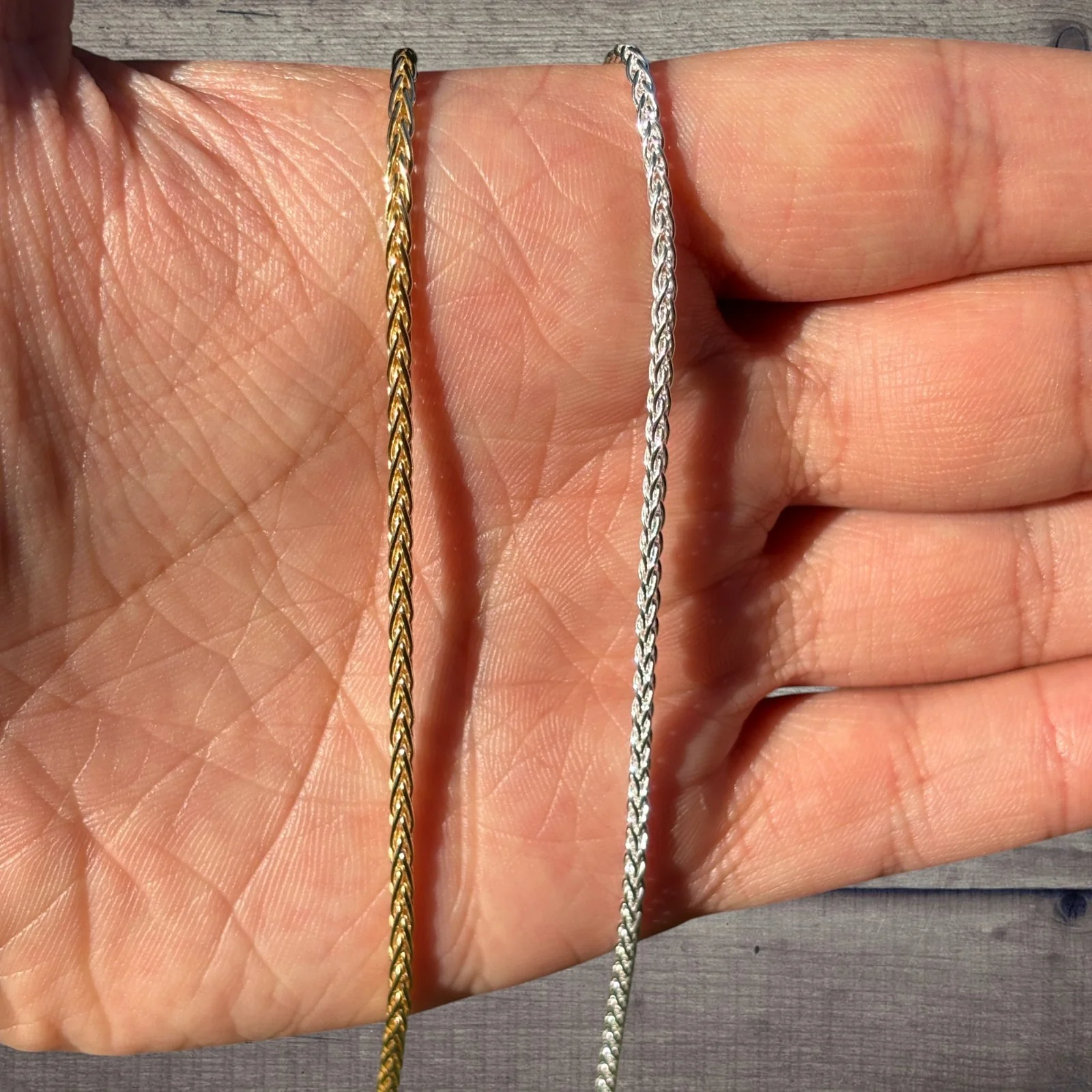925 Sterling Silver 2mm Wheat Chain Necklace - Image 9