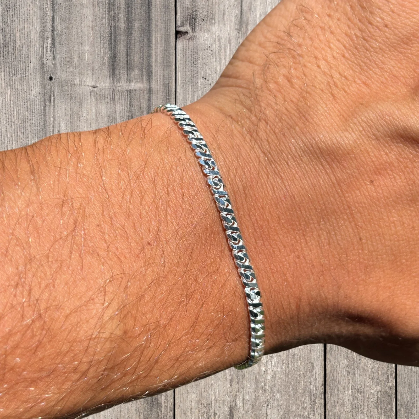 925 Sterling Silver 3.5mm Dollar Link Bracelet - Image 14