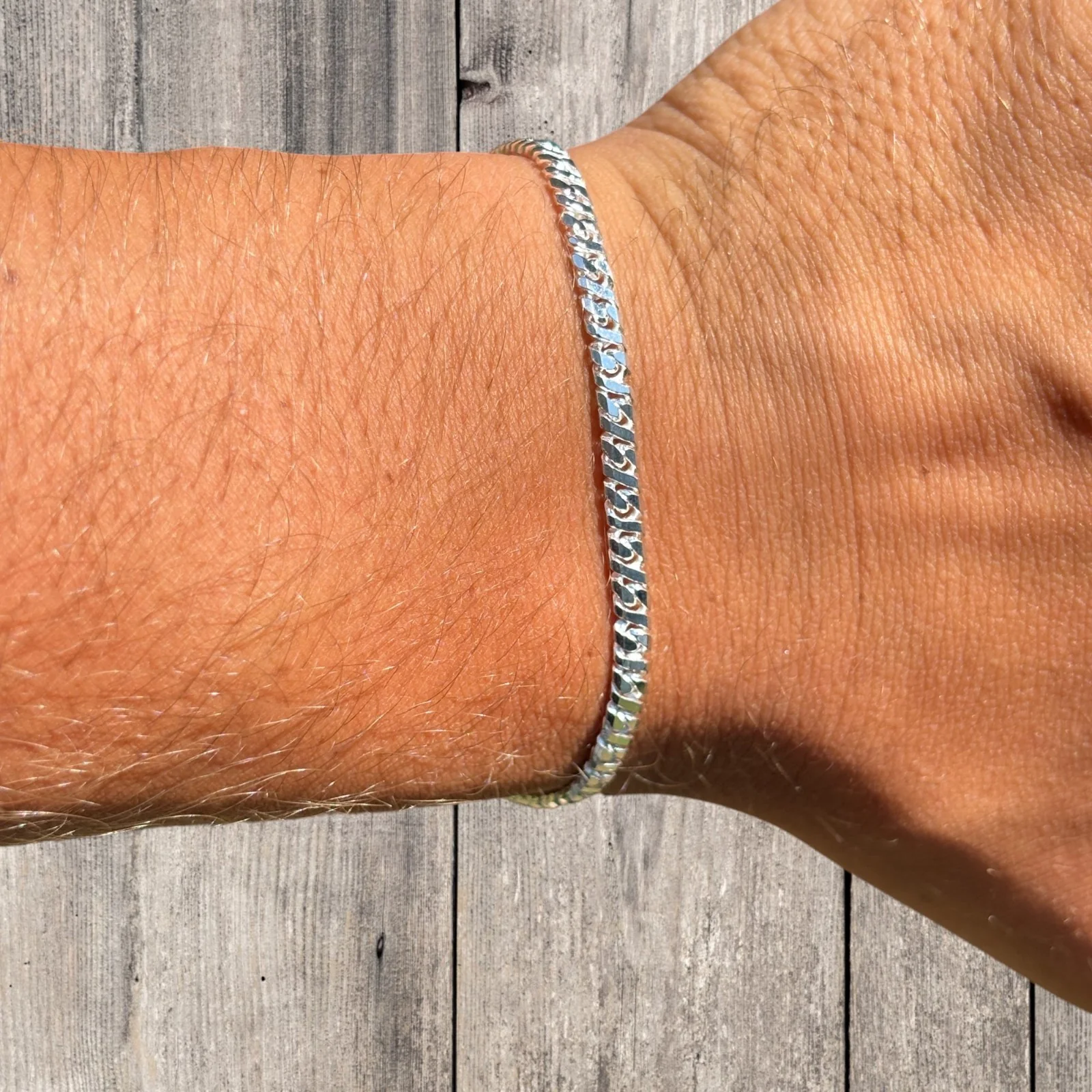925 Sterling Silver 3.5mm Dollar Link Bracelet - Image 5